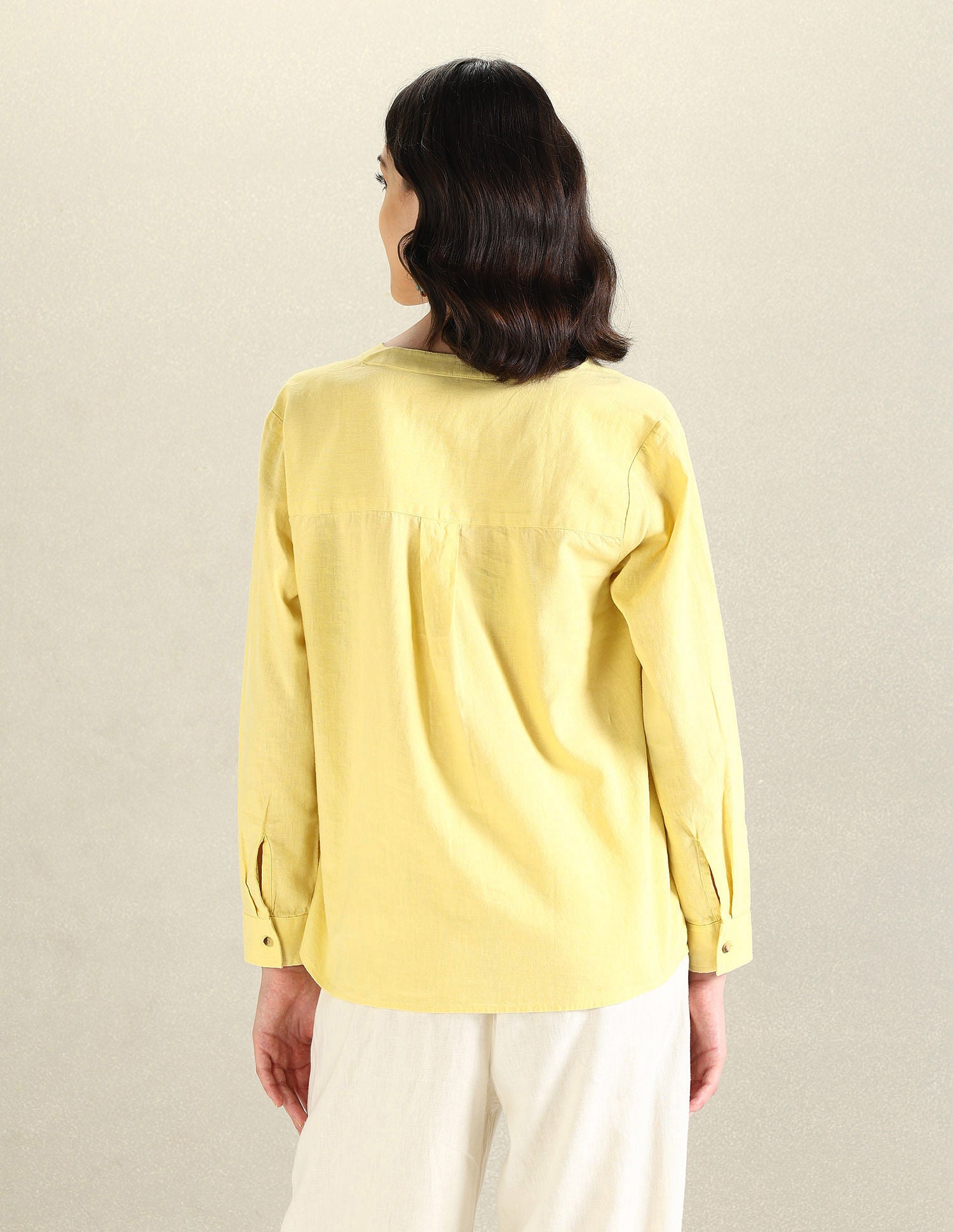 Solid Linen Tunic Top Light Yellow - U.S. POLO ASSN. | Large