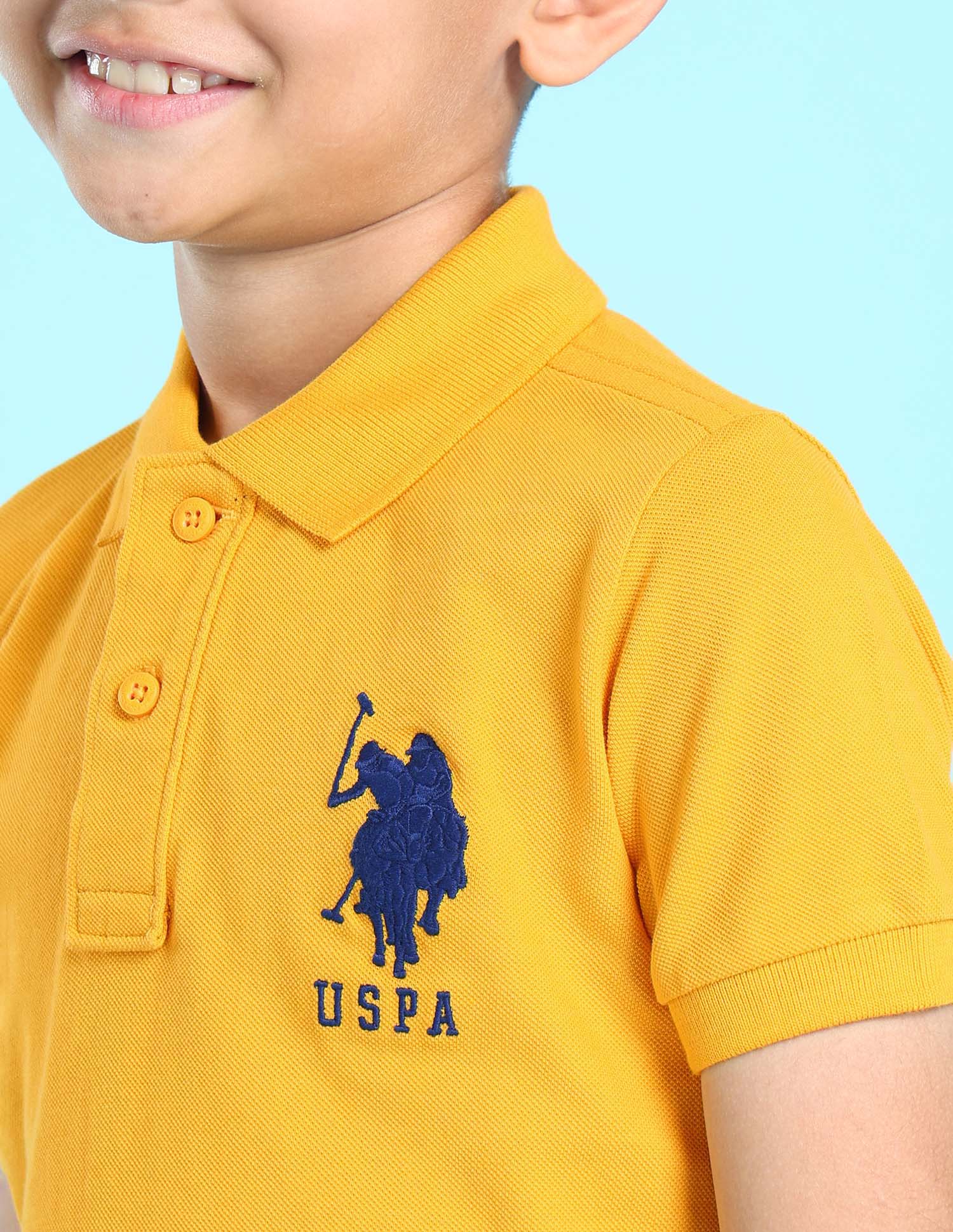 Pique Solid Polo Shirt Yellow - U.S. POLO ASSN. | Large
