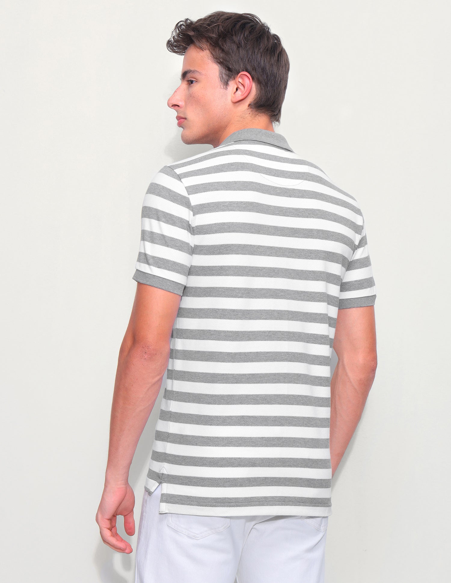Horizontal Striped Slim Fit Polo Shirt Grey - U.S. Polo Assn. India | Large