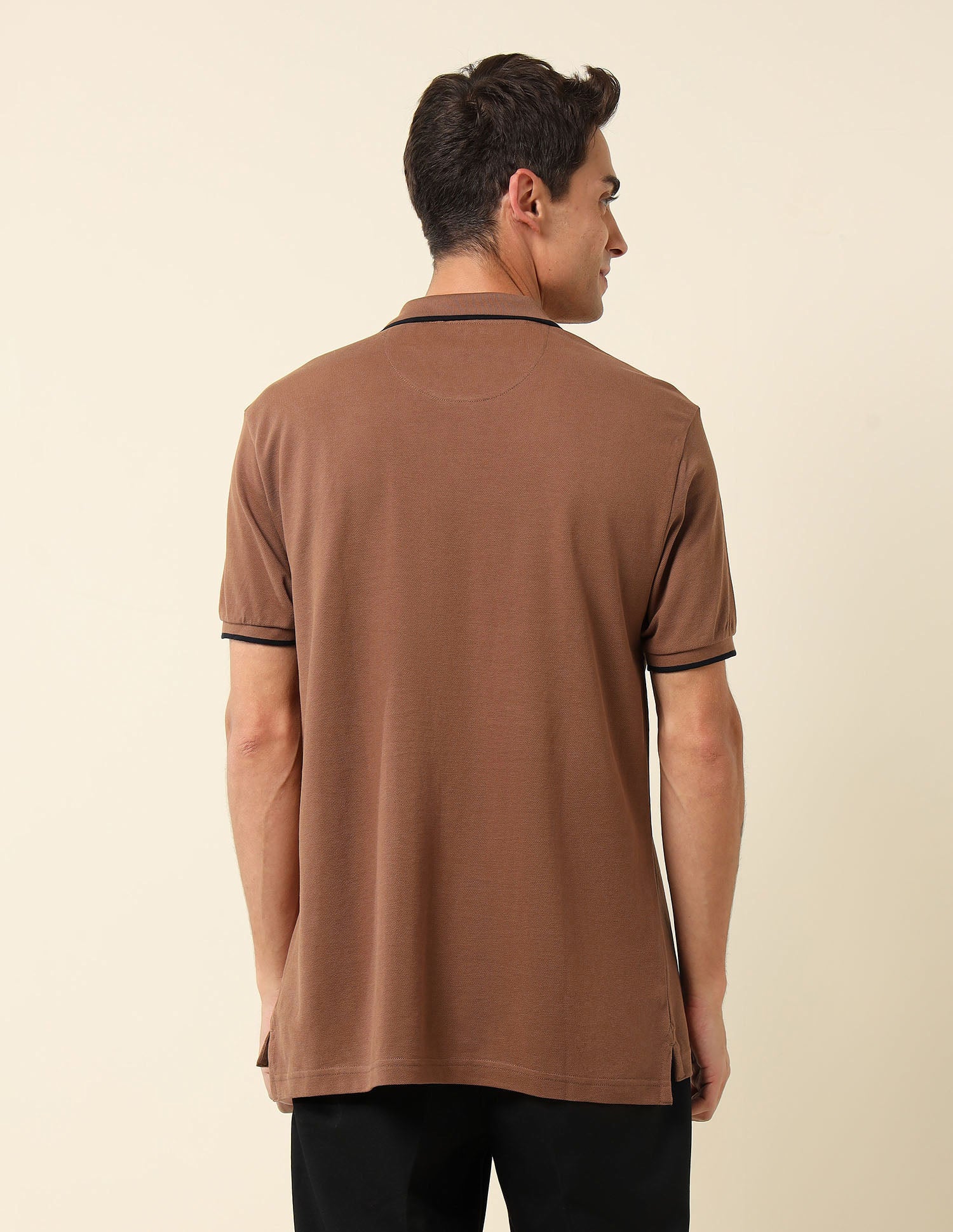 Pure Cotton Slim Fit Polo Shirt Light Brown - U.S. Polo Assn. India | Large