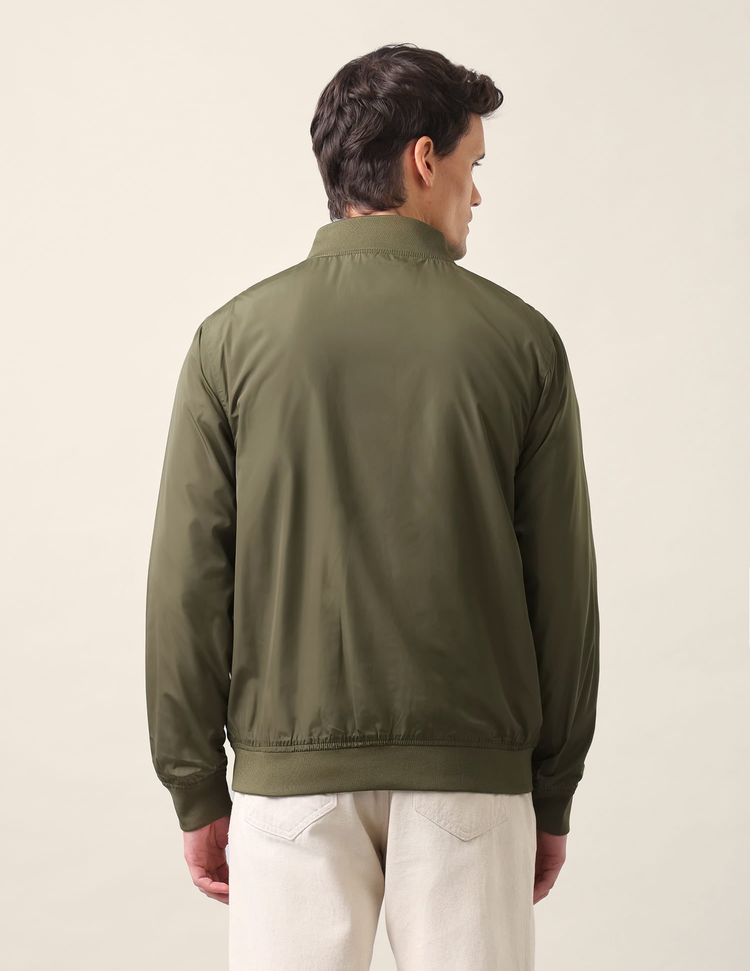 Solid Polyester Bomber Jacket Olive - U.S. Polo Assn. India | Large