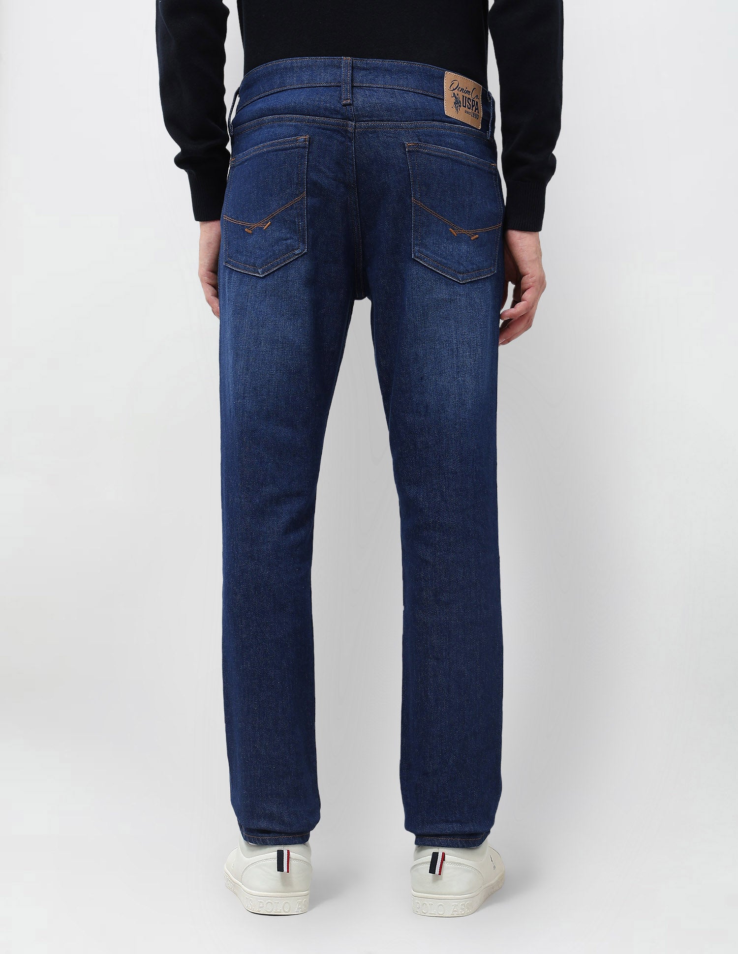 Brandon Slim Tapered Fit Whiskered Jeans Indigo - U.S. POLO ASSN. | Large