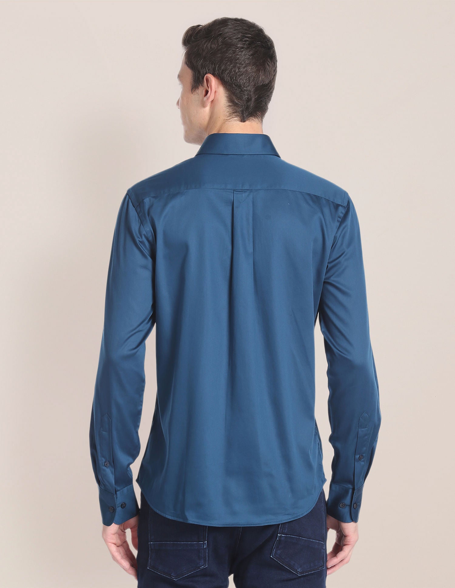 Solid Sateen Shirt Teal - U.S. POLO ASSN. | Large