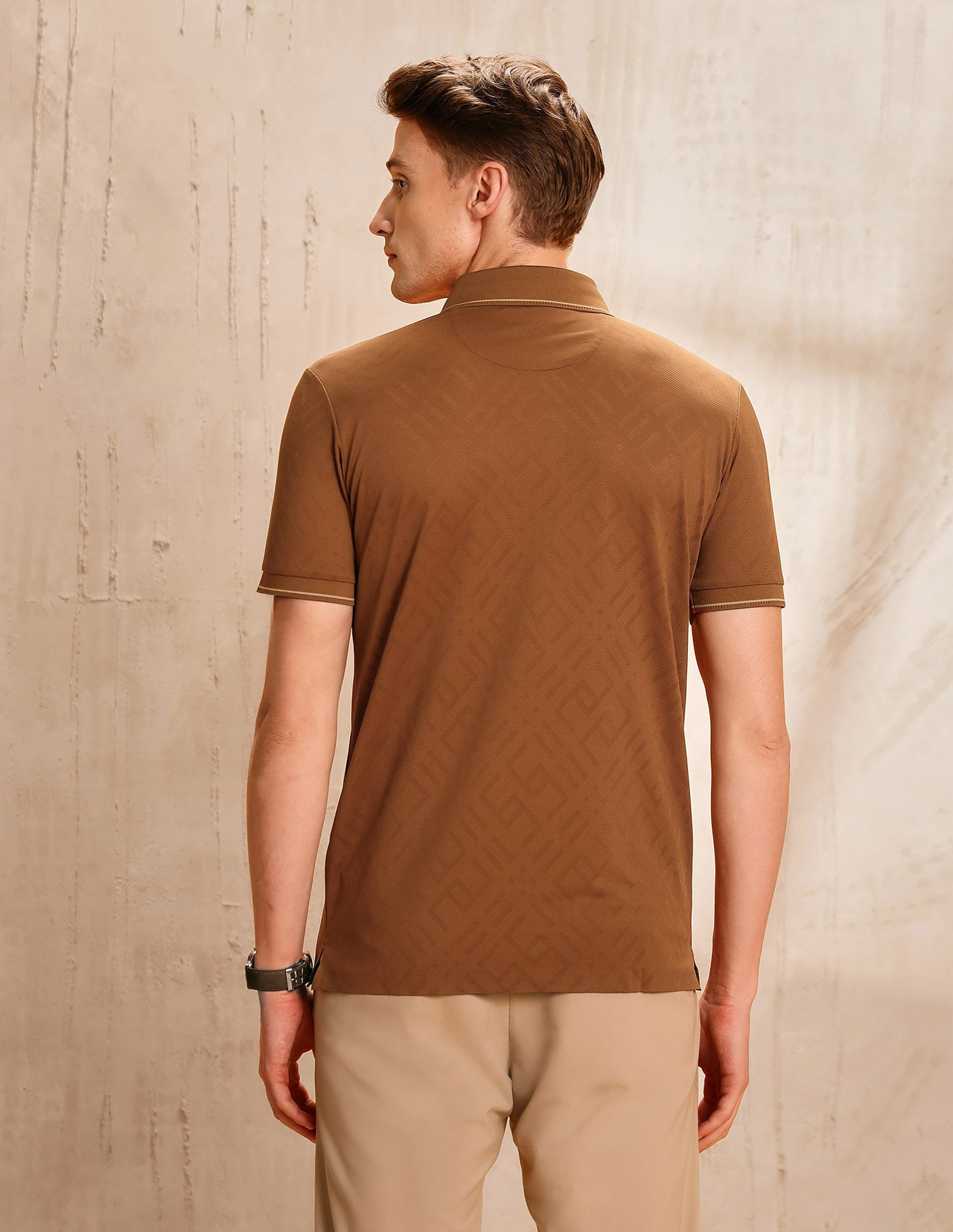 Textured Regular Fit Polo Shirt Gold - U.S. Polo Assn. India | Large