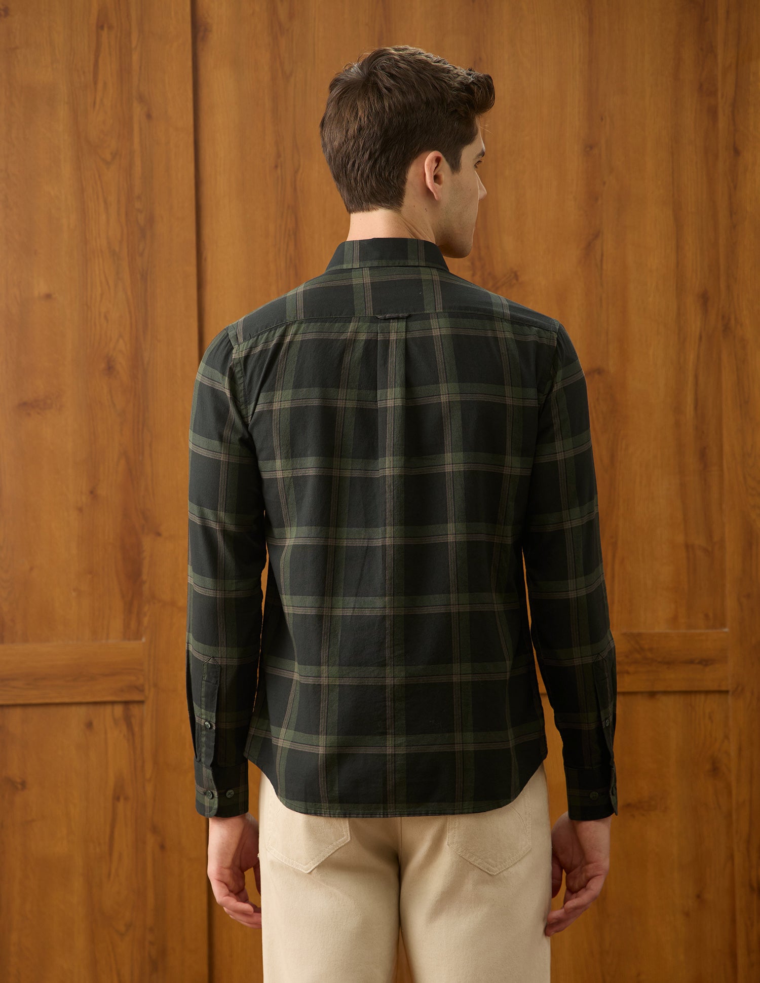 Grid Tattersall Checked Regular Fit Shirt Olive - U.S. Polo Assn. India | Large