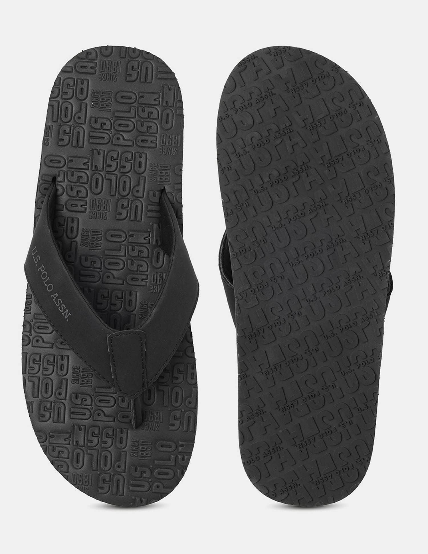 Men Rodri Brand Printed Flip Flops Black - U.S. POLO ASSN. | Large