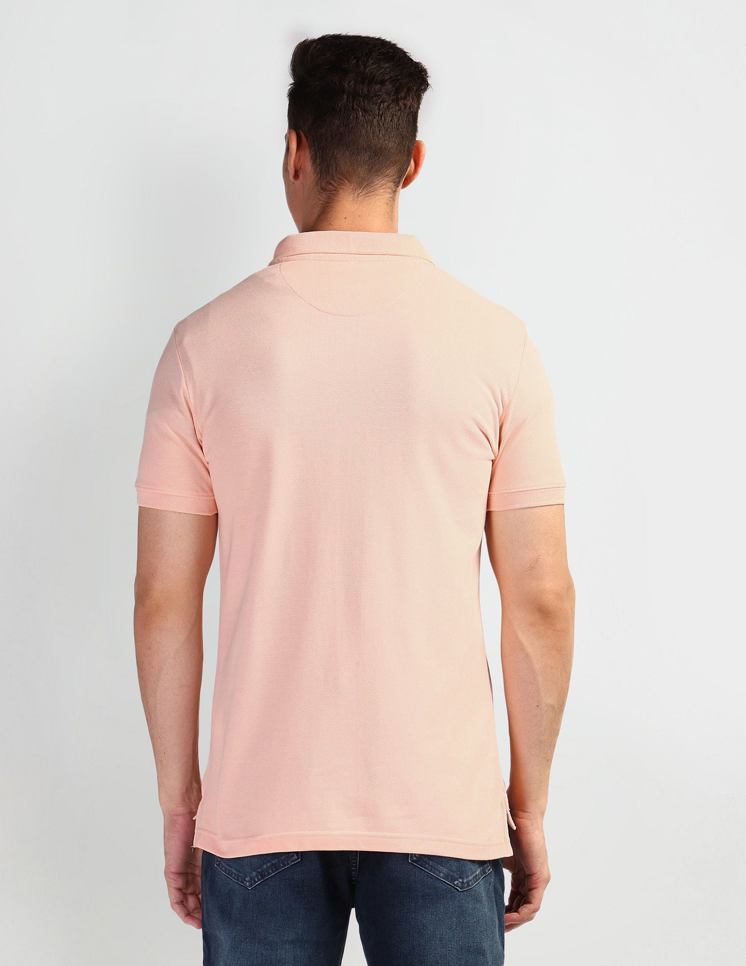 Brand Print Cotton Polo Shirt Peach - U.S. Polo Assn. India | Large