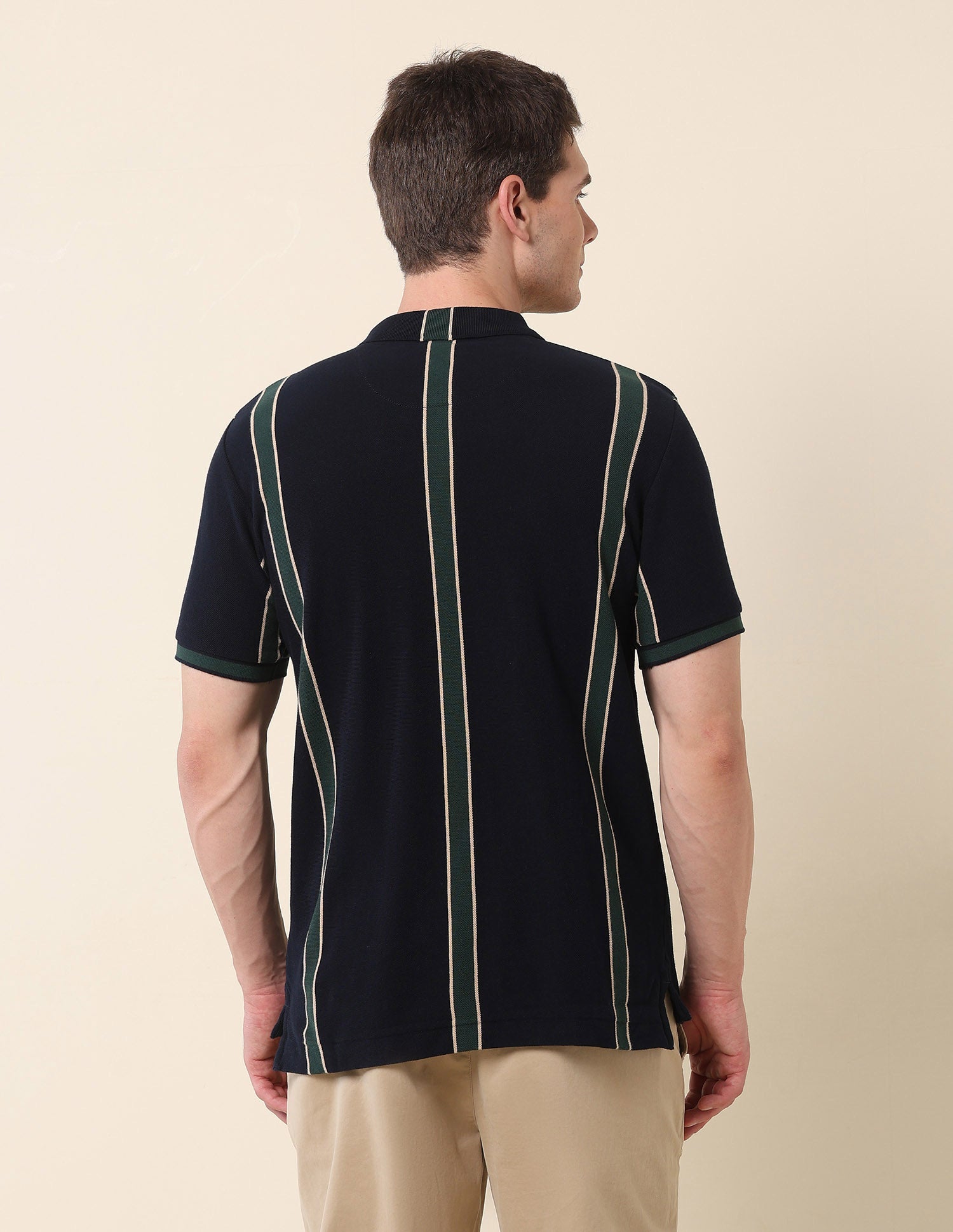 Vertical Striped Gold Cup Polo Shirt Navy - U.S. Polo Assn. India | Large
