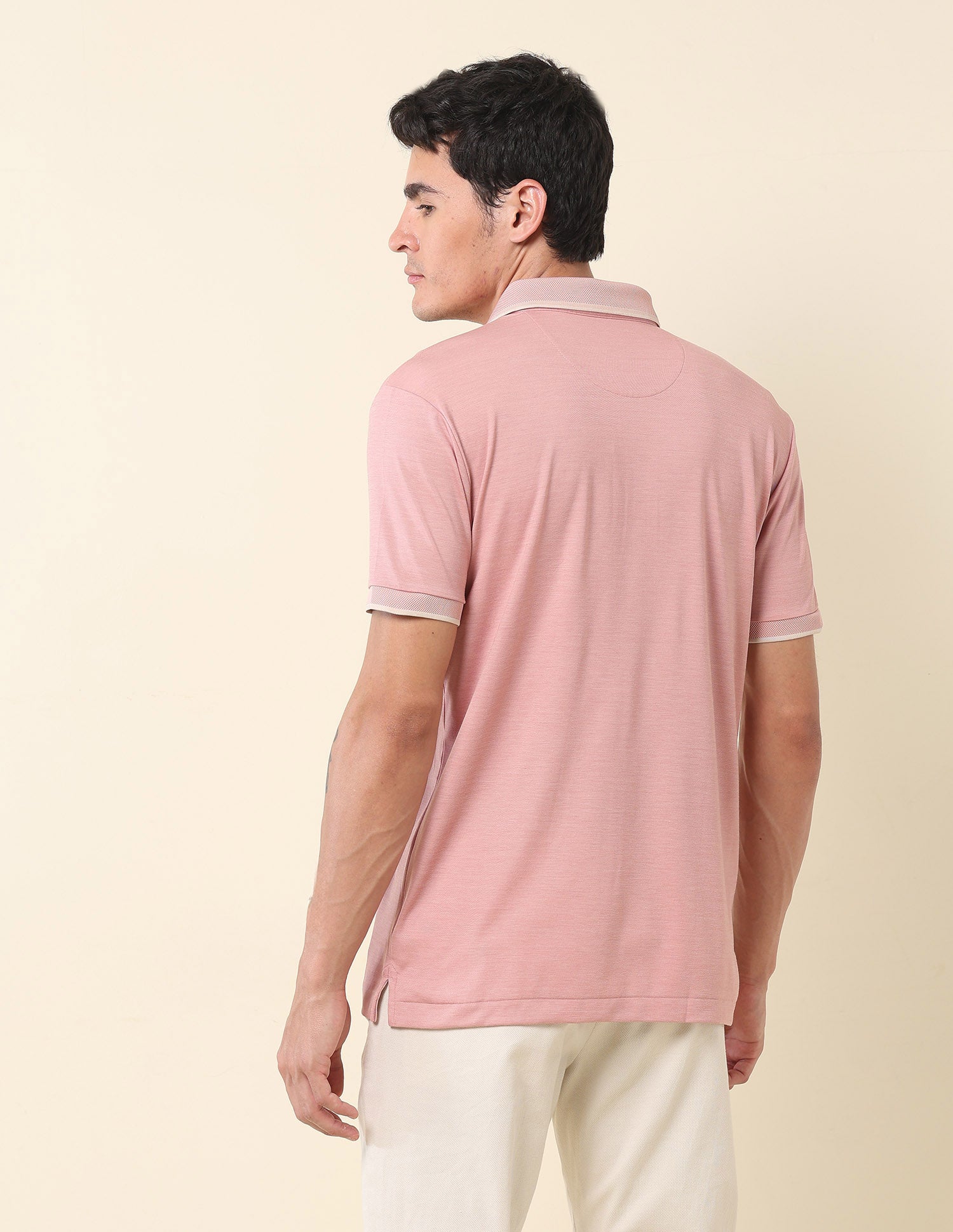 Solid Slim Fit Polo Shirt Pink - U.S. Polo Assn. India | Large