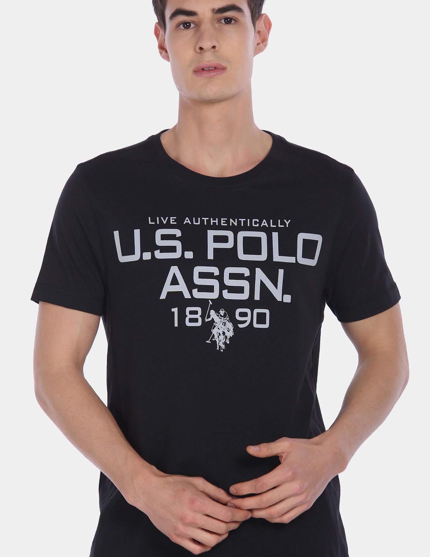 Crew Neck Tri Blend I682 Lounge T-Shirt - Pack Of 1 Black - U.S. POLO ASSN. | Large