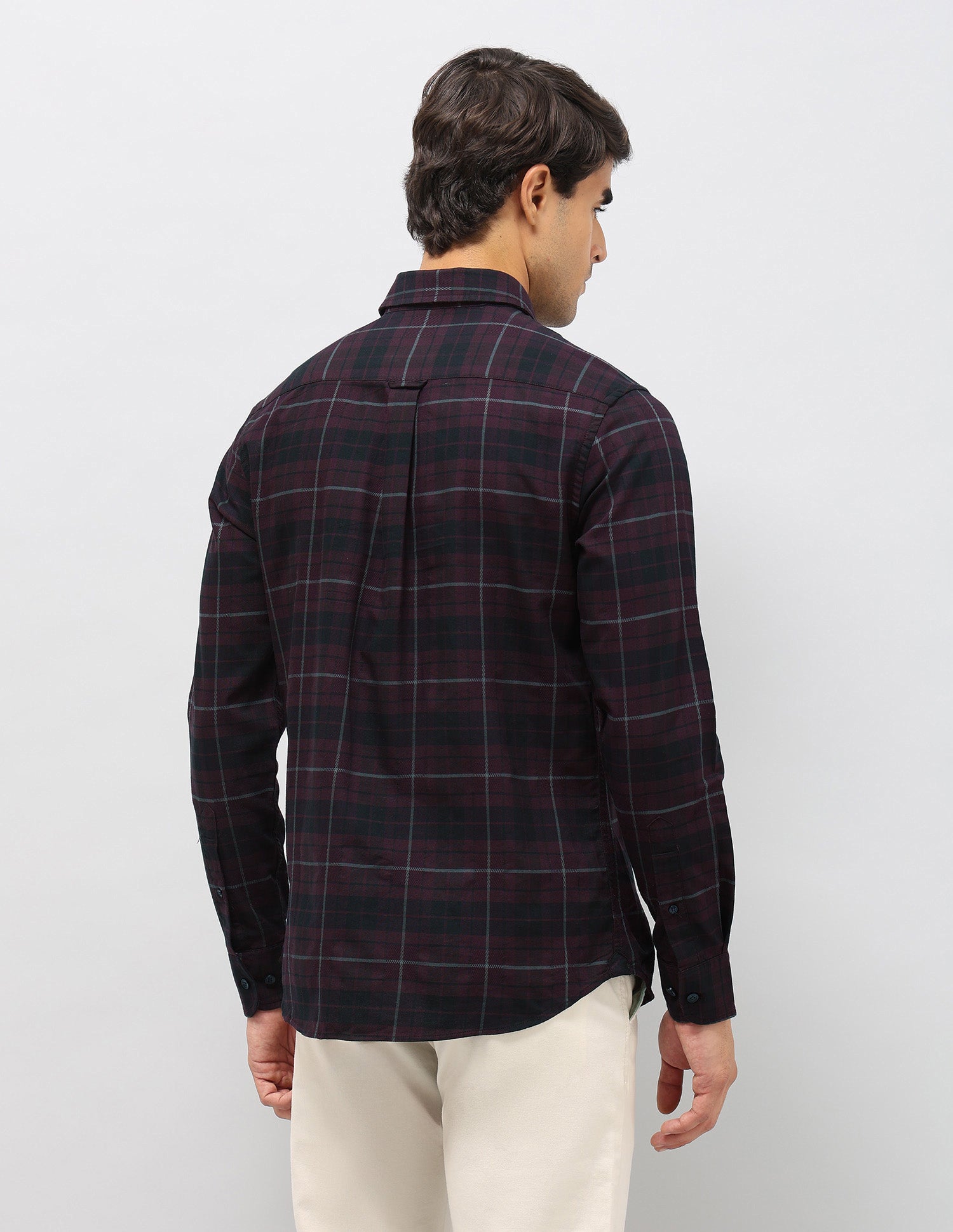 Plaid Checked Dobby Shirt Wine - U.S. Polo Assn. India | Large