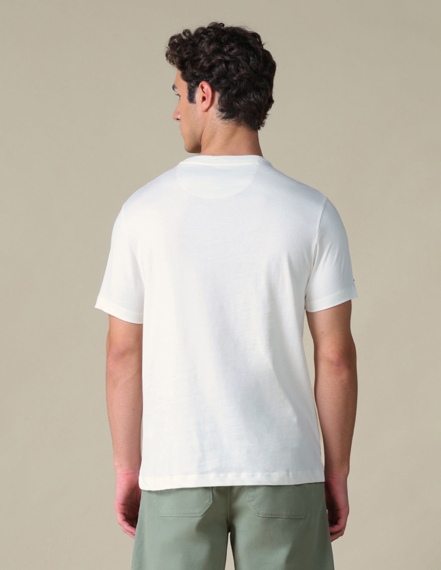 Slim Fit Graphic Brand Printed T-Shirt Ivory - U.S. Polo Assn. India | Large