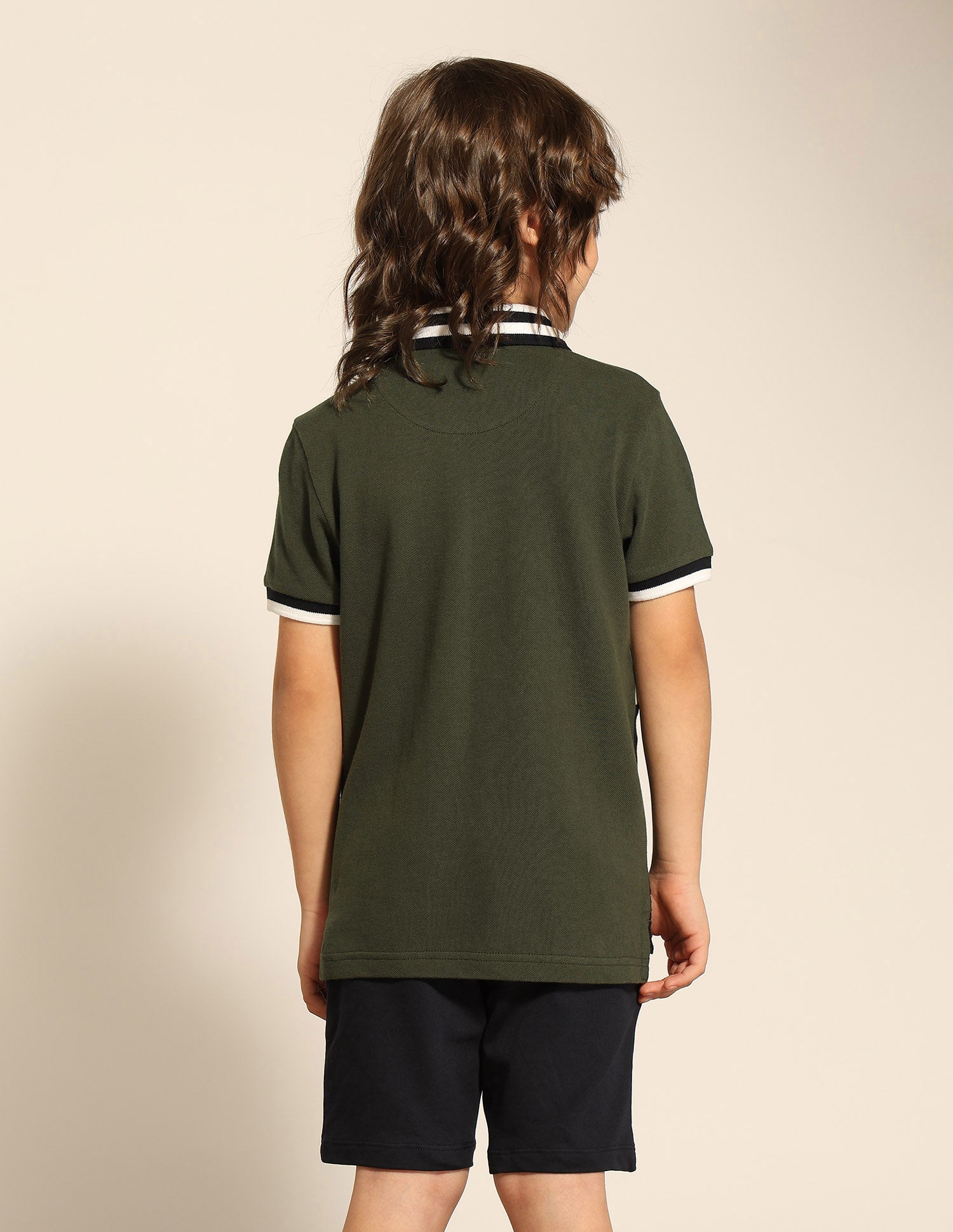 Boys Colour Blocked Pure Cotton Polo Shirt Green - U.S. POLO ASSN. | Large