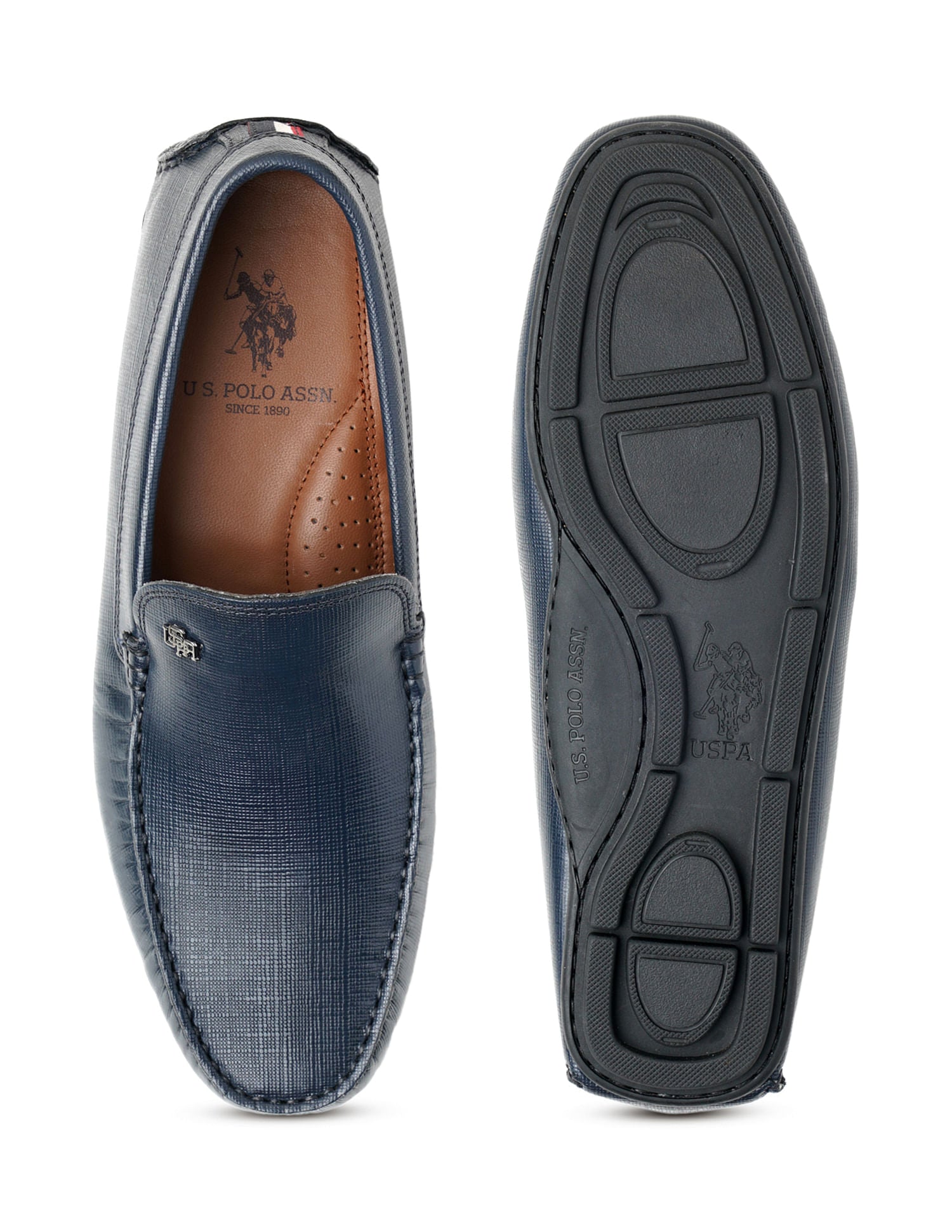 Metallic Logo Solid Crent 3.0 Loafers Navy - U.S. POLO ASSN. | Large