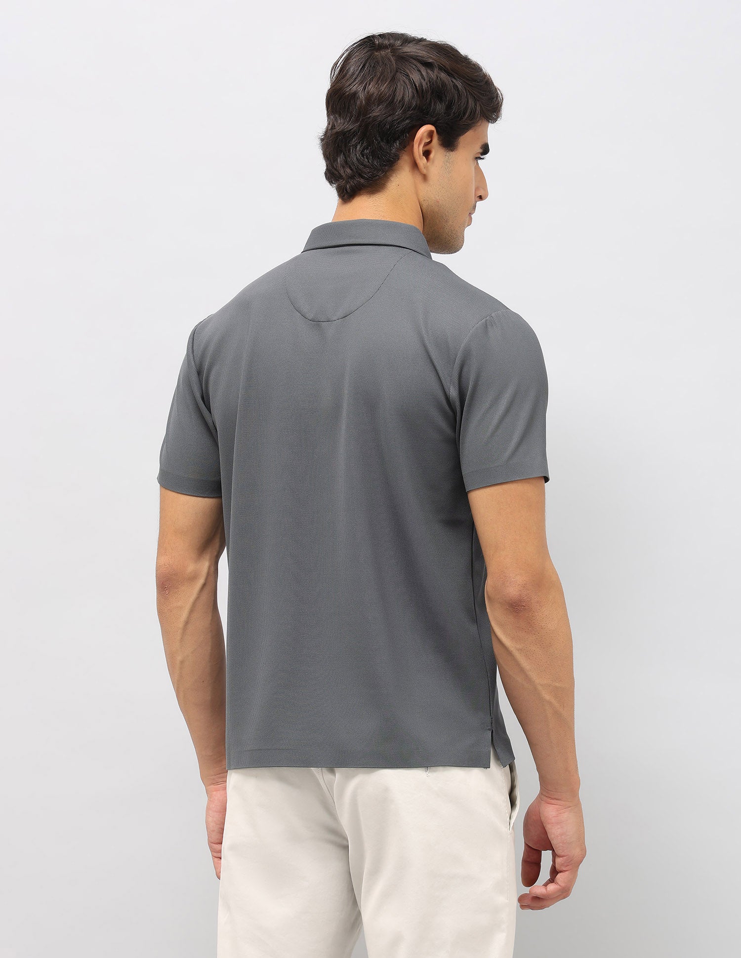 Slim Fit Textured Polo Shirt Grey - U.S. Polo Assn. India | Large
