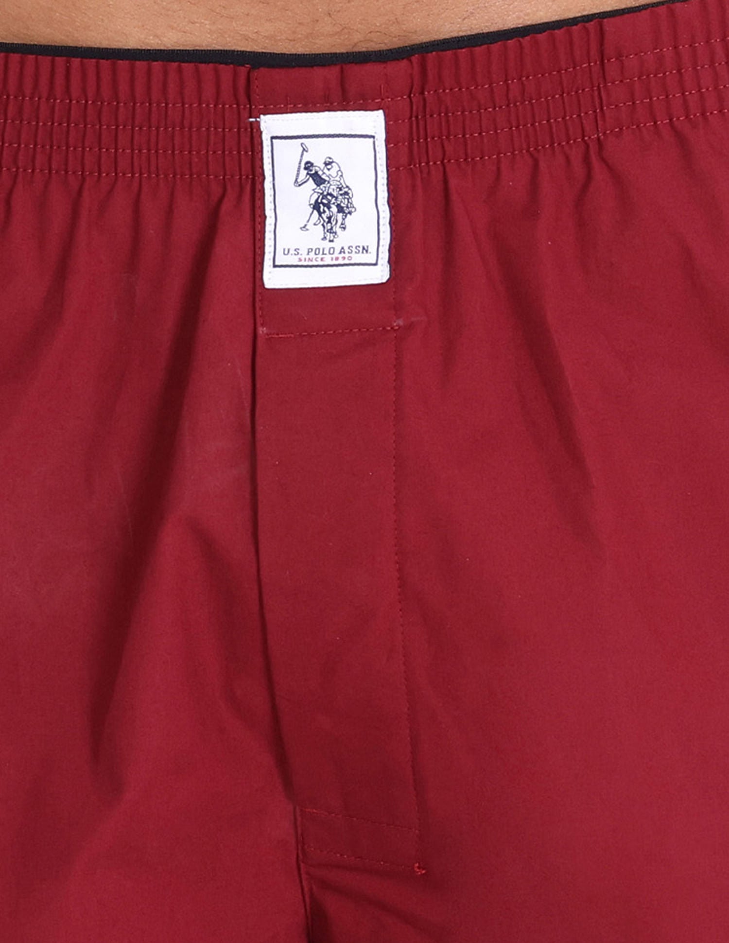 Pure Cotton Brushed Elastic I108 Boxers - Pack Of 1 Maroon - U.S. POLO ASSN. | Large
