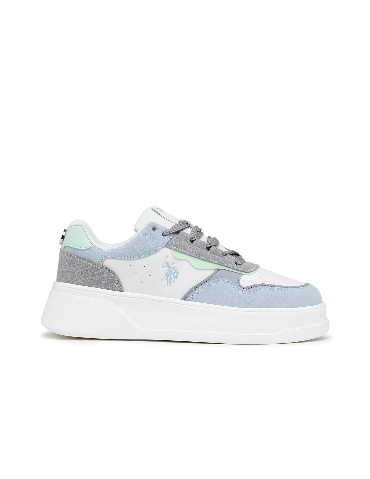 Women Aluna Colourblocked Lace Ups Sneakers Off White - U.S. Polo Assn. India | Large
