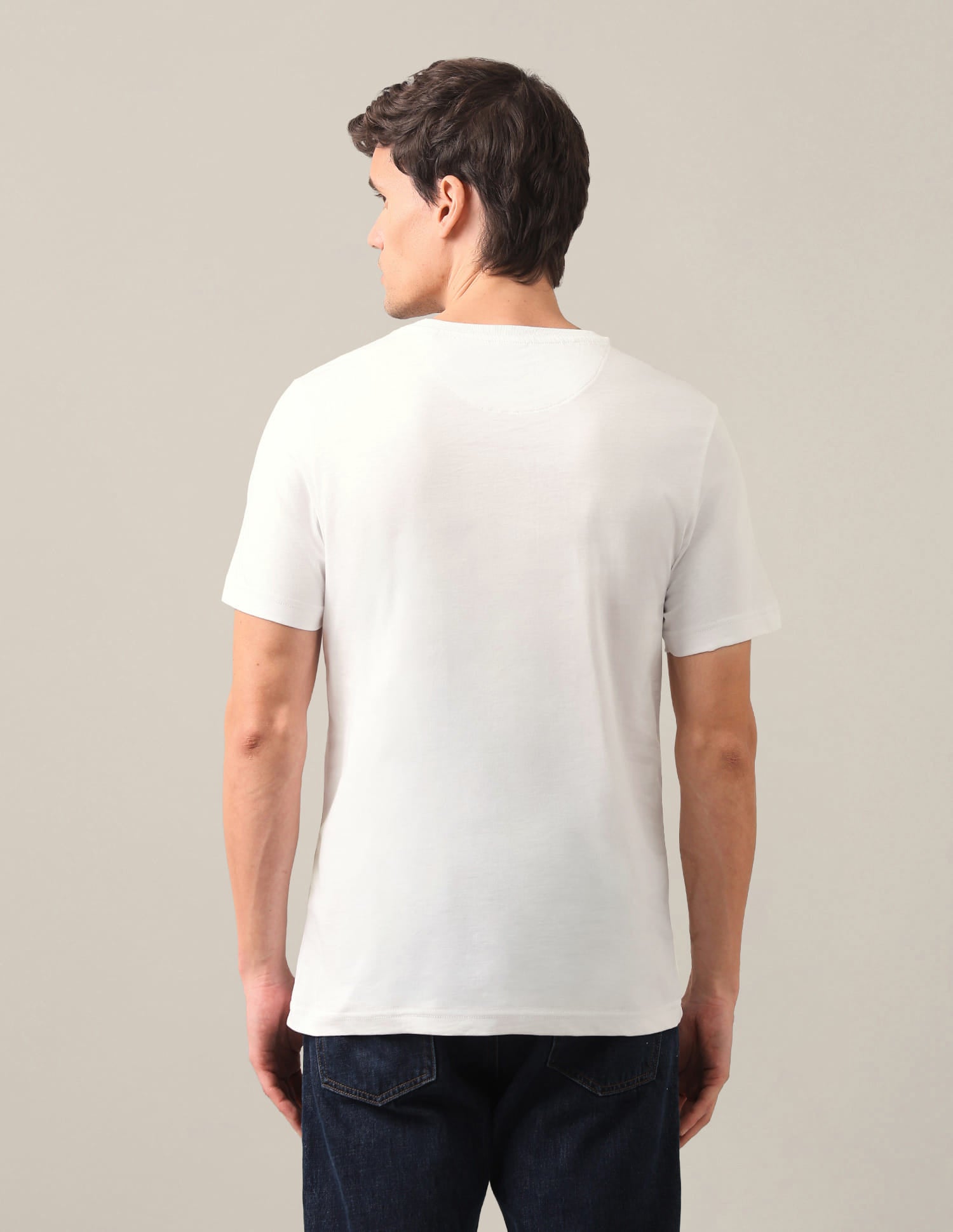 Brand Embossed Regular Fit T-Shirt White - U.S. Polo Assn. India | Large