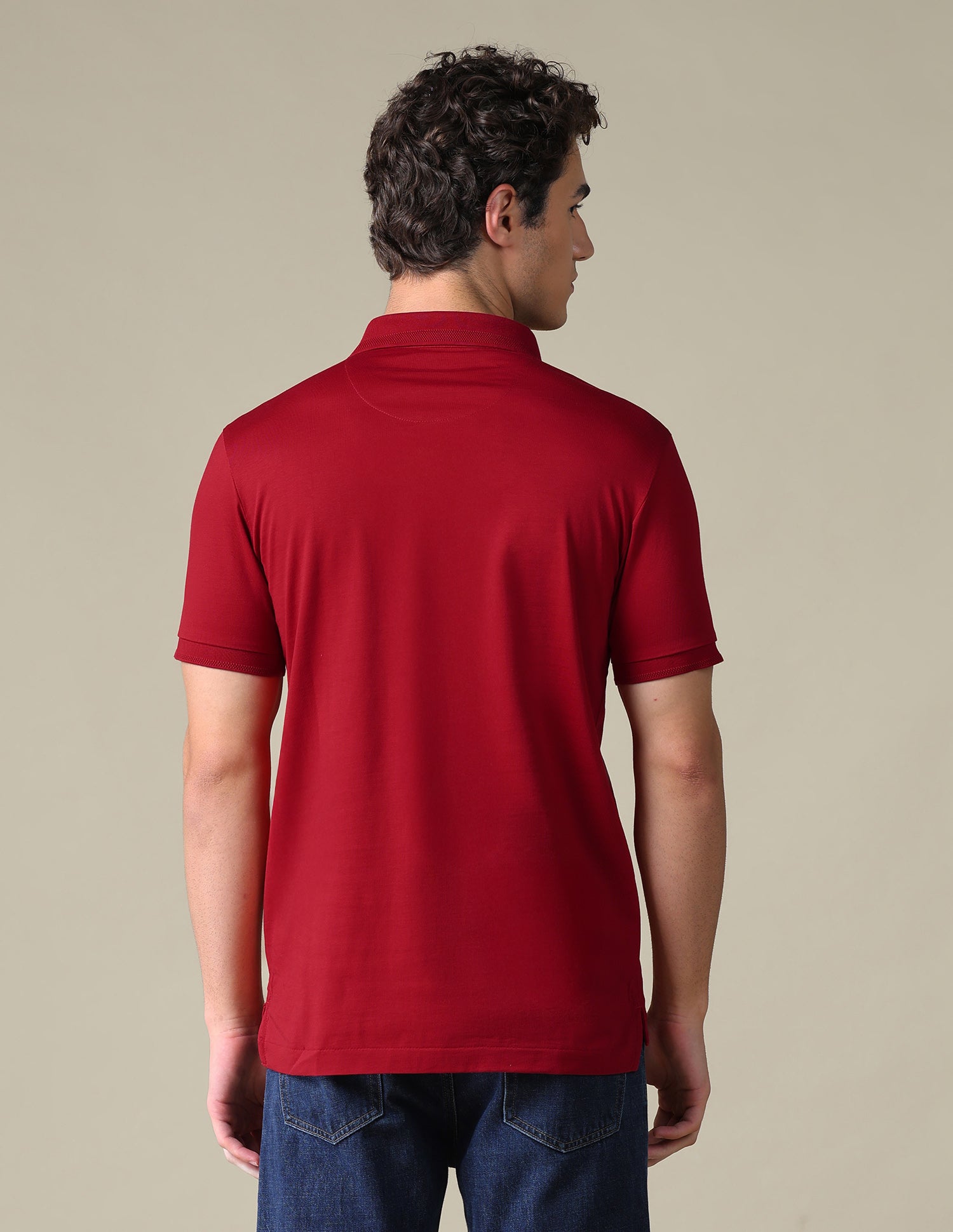 Regular Fit Solid Polo Shirt Red - U.S. Polo Assn. India | Large