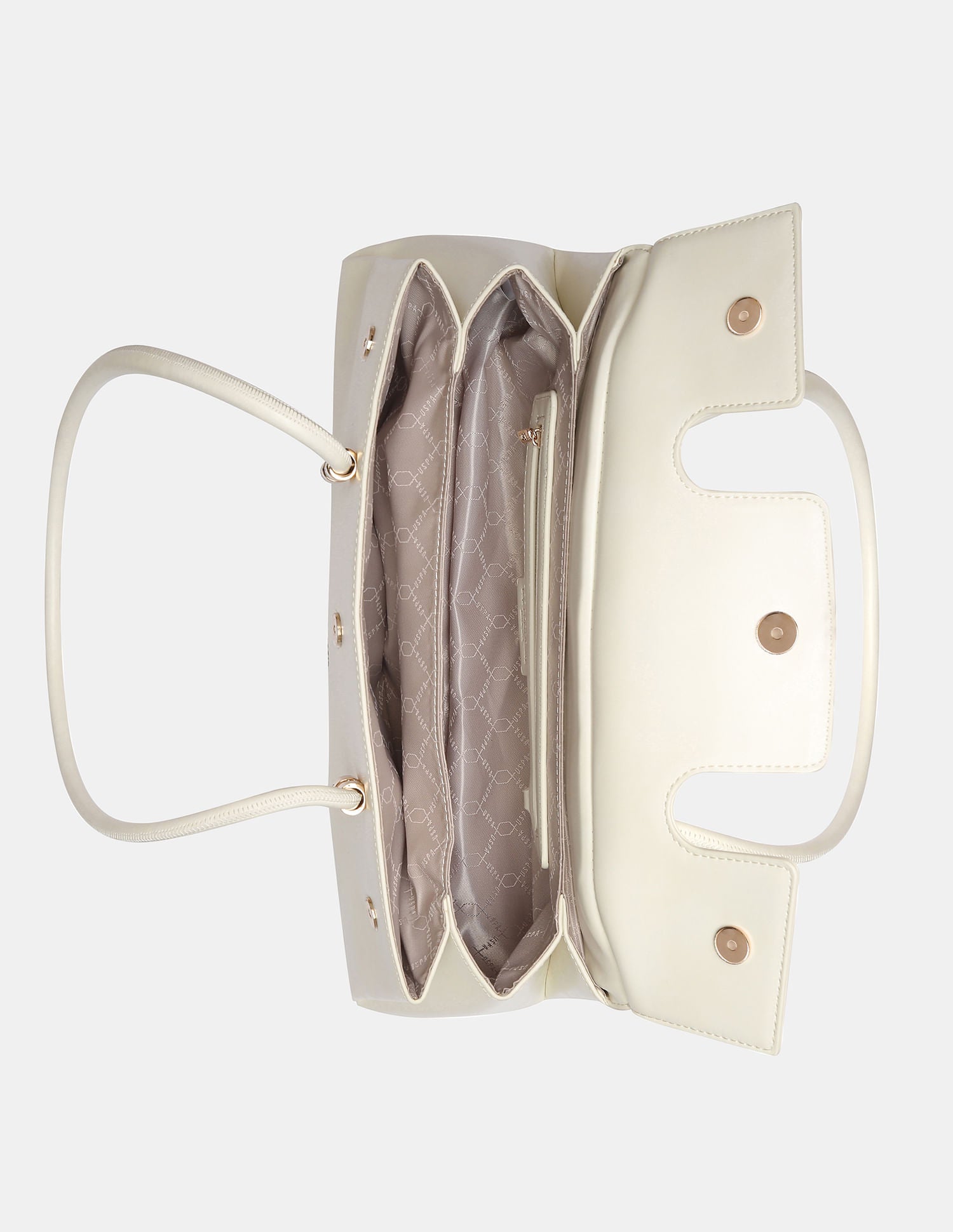 Women Bambi Shoulder Bag with Dual Compartments Off White - U.S. POLO ASSN. | Large