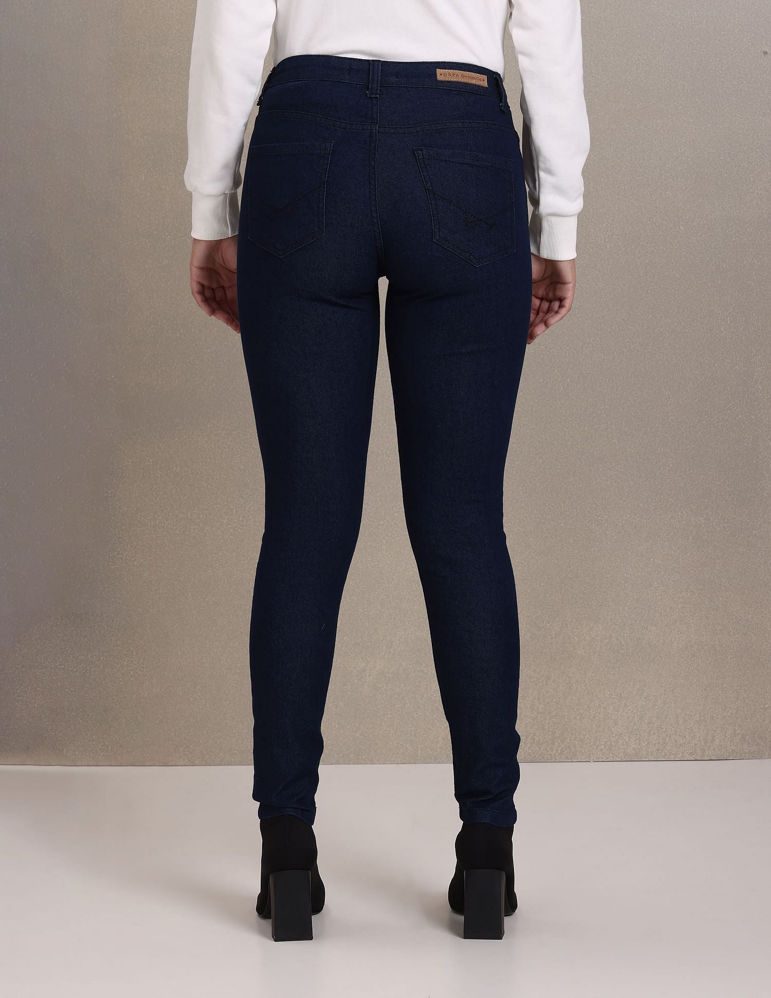 Rinsed Skinny Fit Jeans Dark Blue - U.S. Polo Assn. India | Large