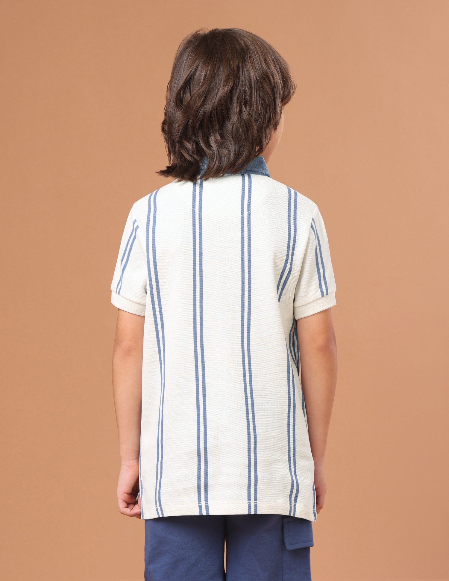 Vertical Striped Regular Fit Polo Shirt Off White - U.S. Polo Assn. India | Large