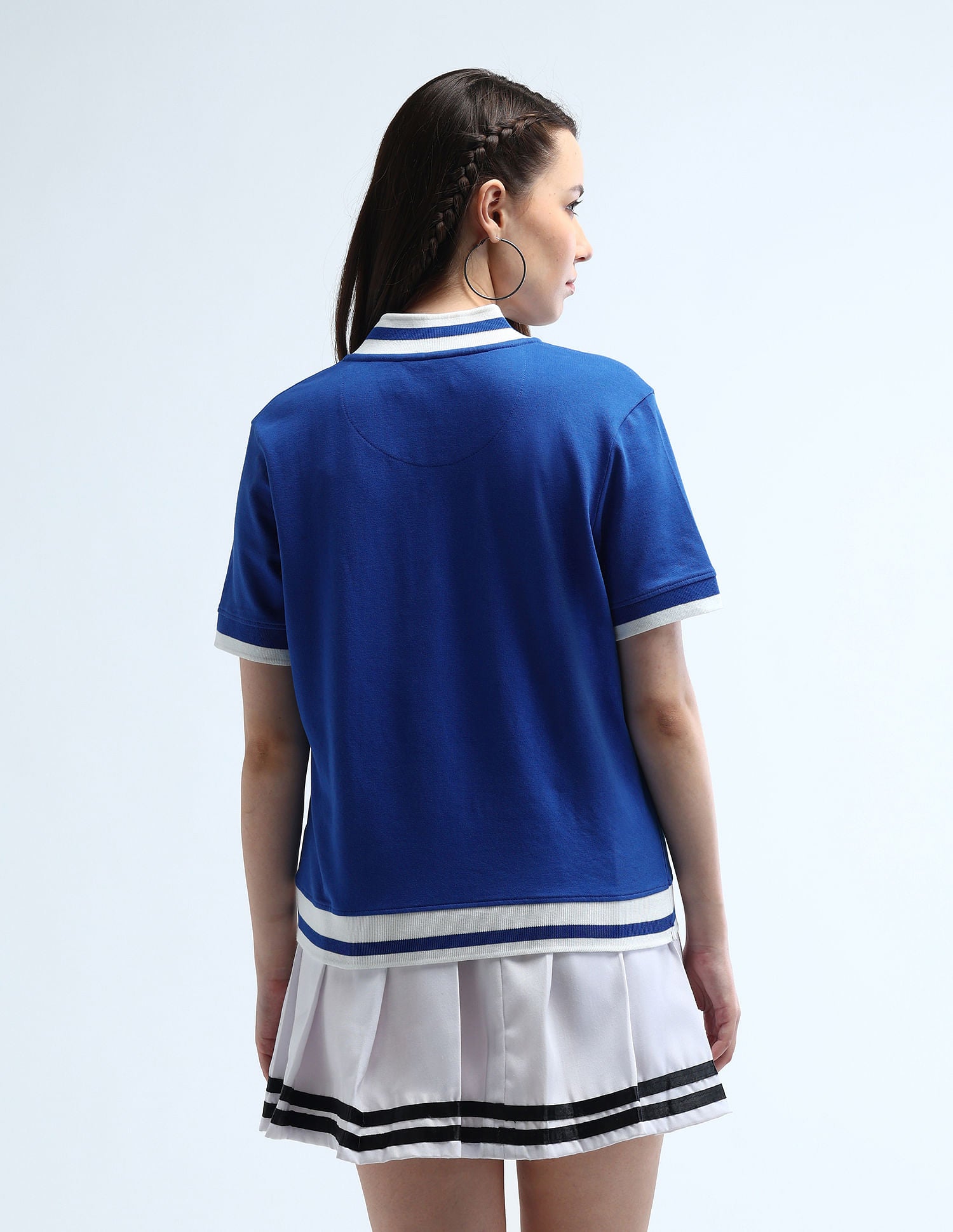 Varsity Logo Zipper Polo Shirt Blue - U.S. POLO ASSN. | Large