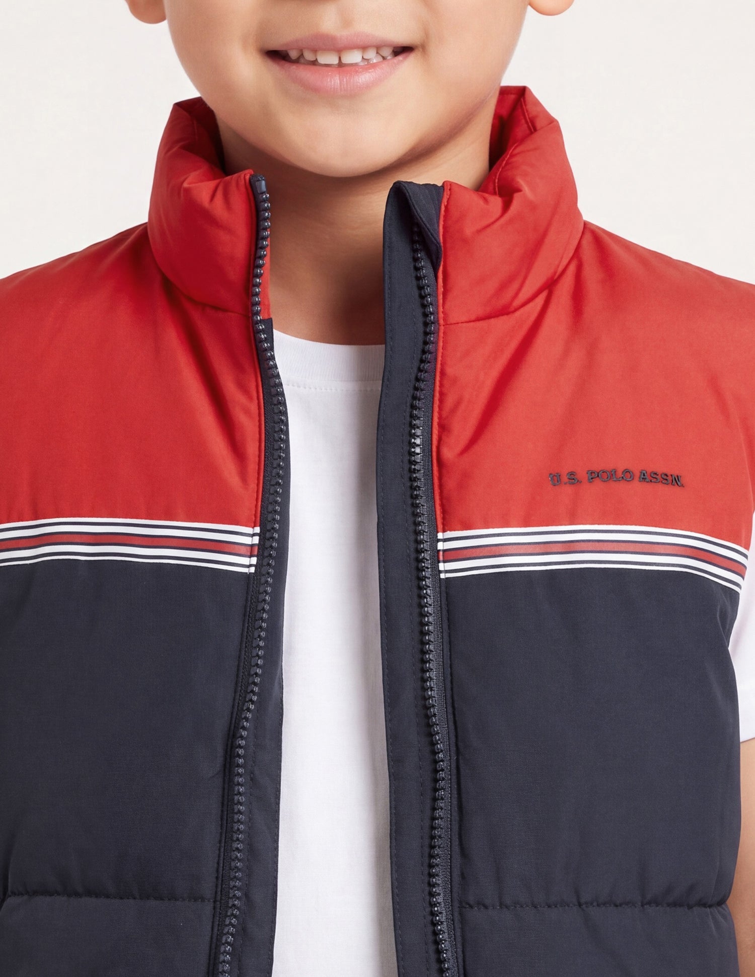 Colourblocked Regular Fit Puffer Jacket Navy - U.S. Polo Assn. India | Large