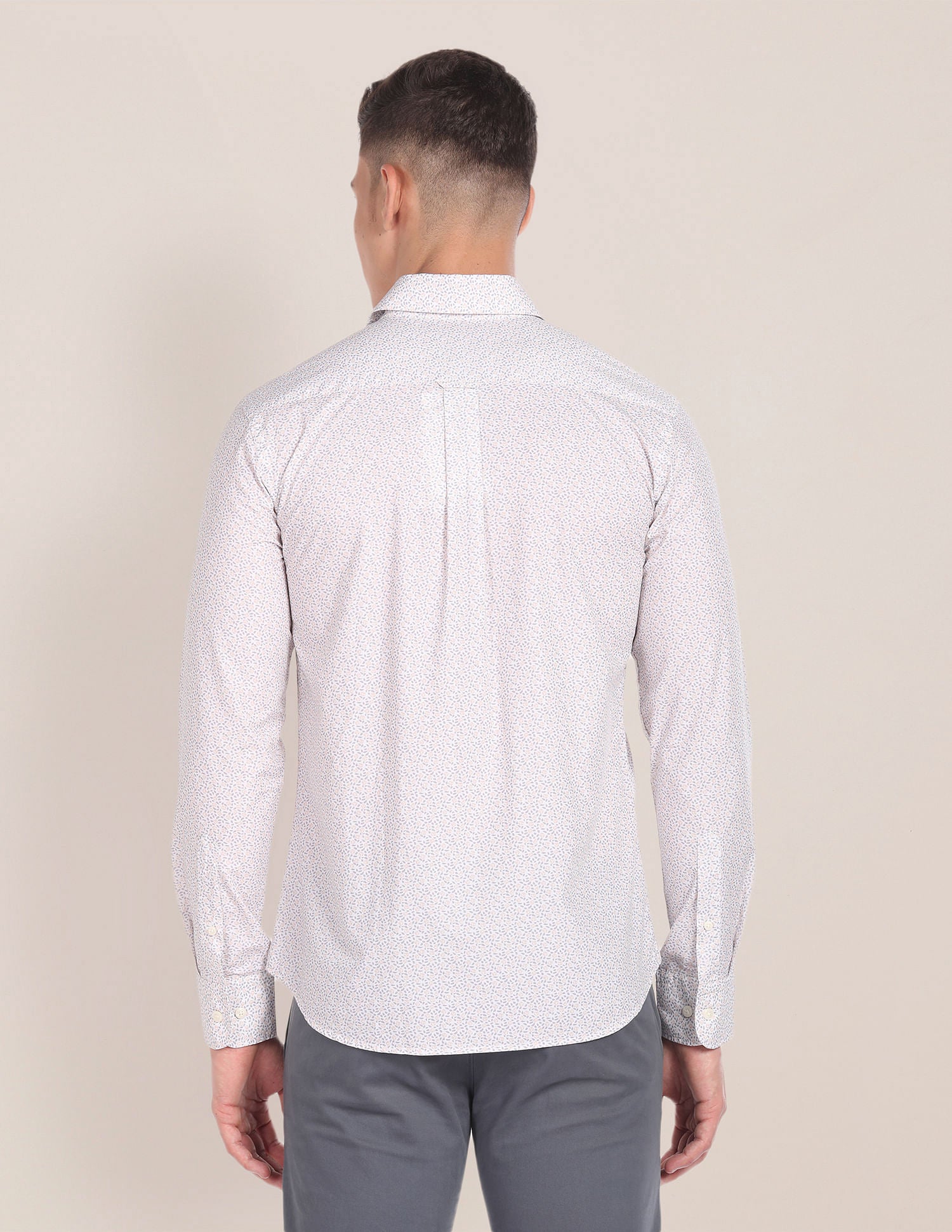 Floral Print Cotton Shirt Off White - U.S. Polo Assn. India | Large