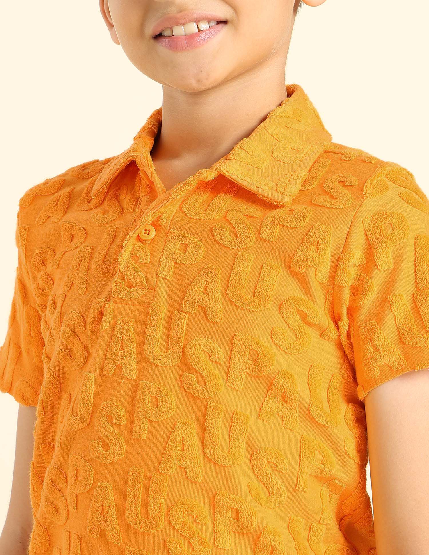 Boys Brand Appliqued Regular Fit Polo Shirt Yellow - U.S. POLO ASSN. | Large