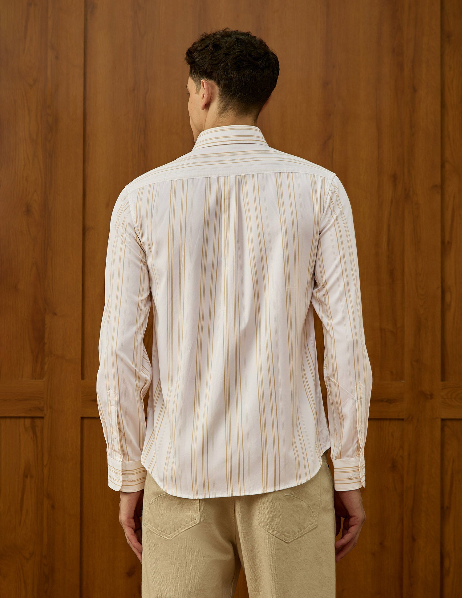 Poplin Varsity Theatre Shirt Beige - U.S. POLO ASSN. | Large