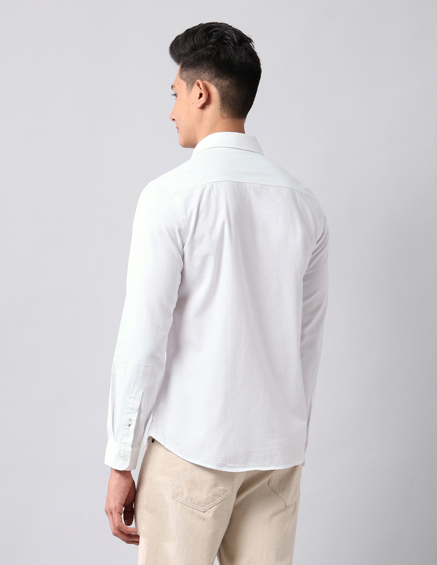 Twill Pure Cotton Shirt White - U.S. Polo Assn. India | Large