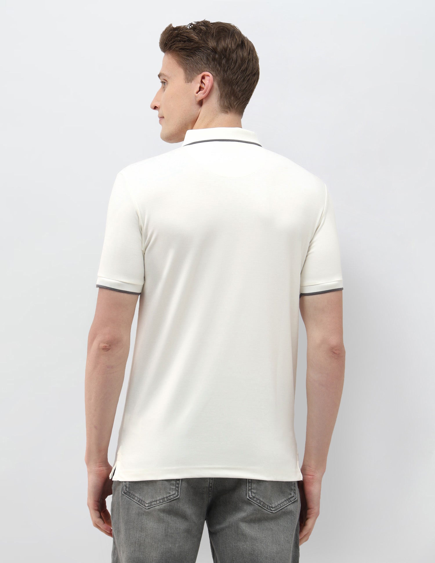 Black & Gold Slim Fit Polo Shirt Ivory - U.S. Polo Assn. India | Large