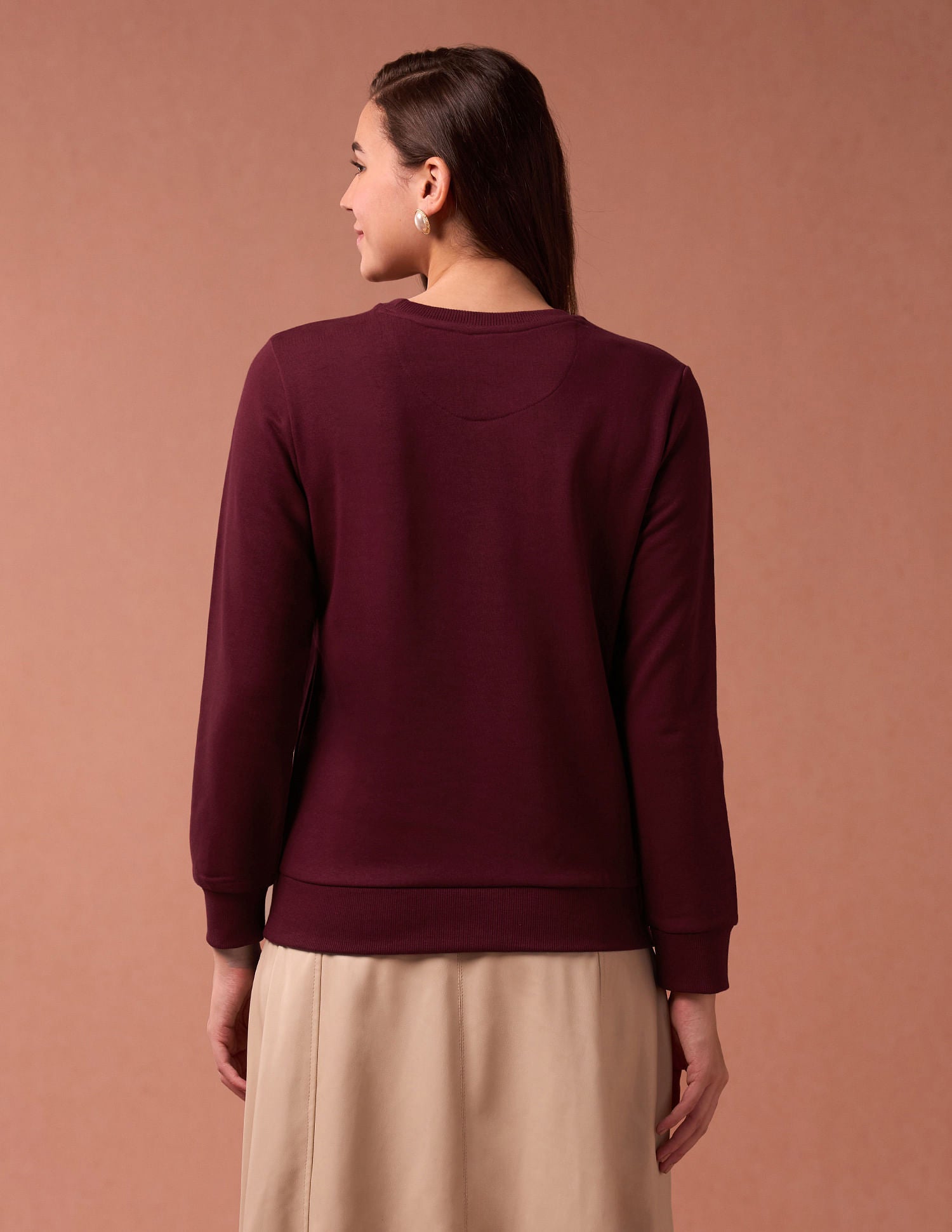 Regular Fit Solid Sweatshirt Maroon - U.S. POLO ASSN. | Large