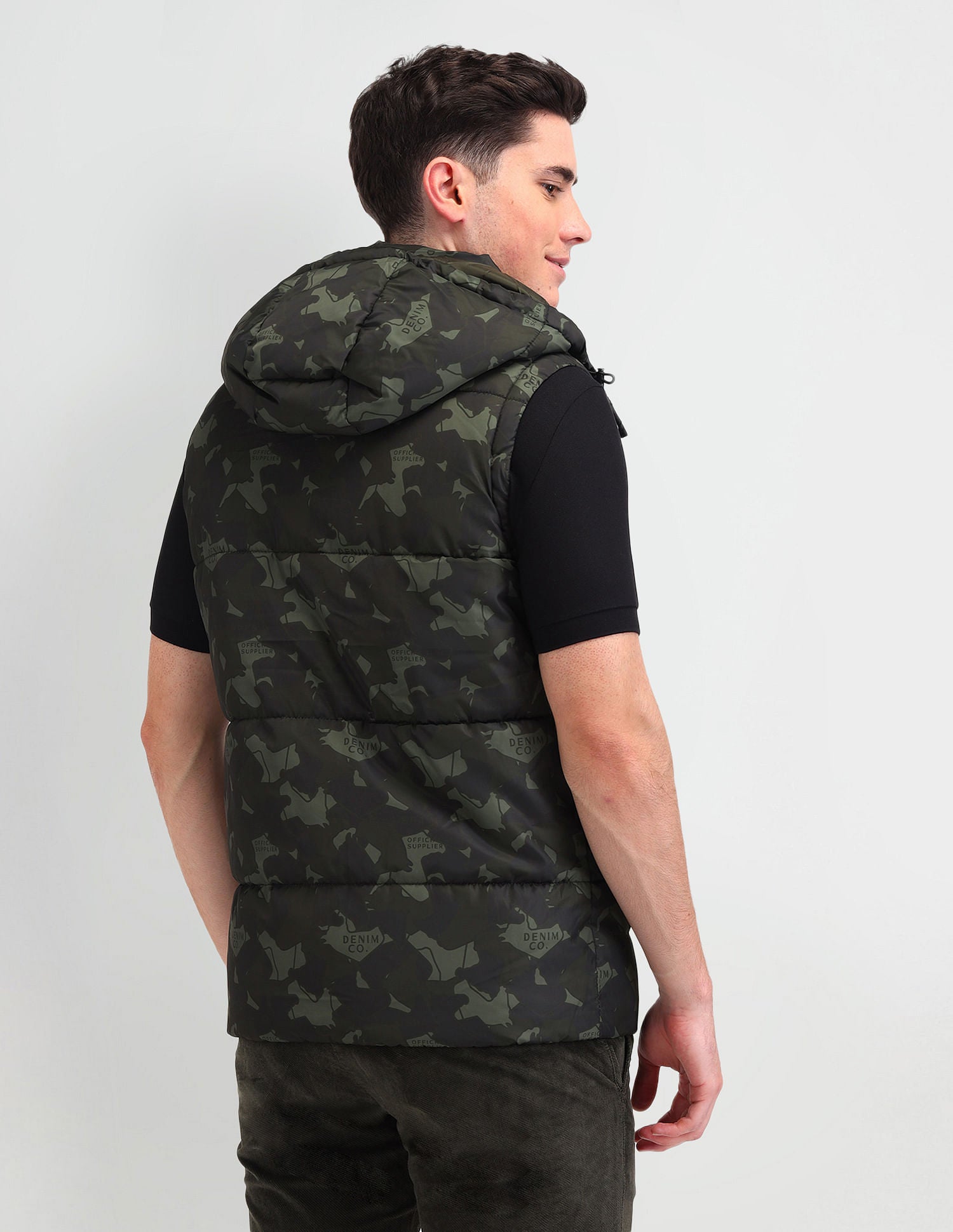 Camouflage Print Regular Fit Jacket Charcoal-Olive Camo - U.S. POLO ASSN. | Large