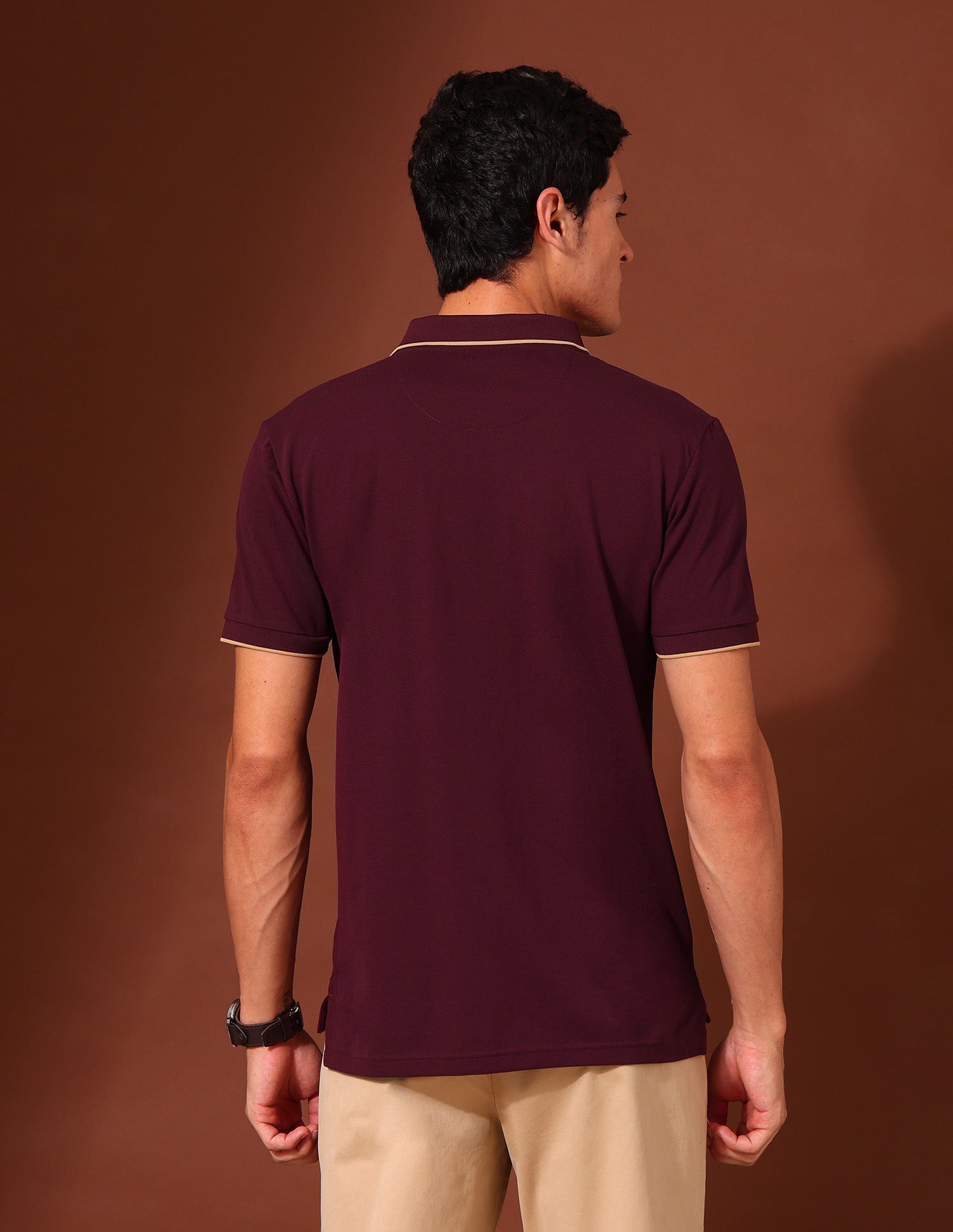 Solid Slim Fit Varsity Polo Shirt Wine - U.S. Polo Assn. India | Large