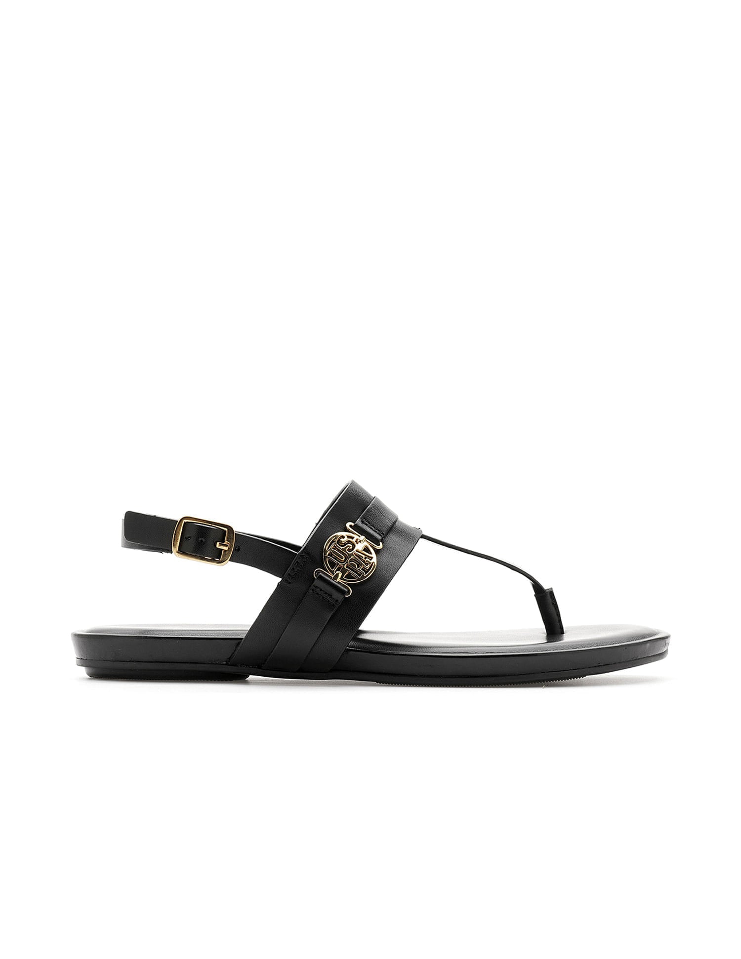Women Ivy Solid Flats Black - U.S. Polo Assn. India | Large