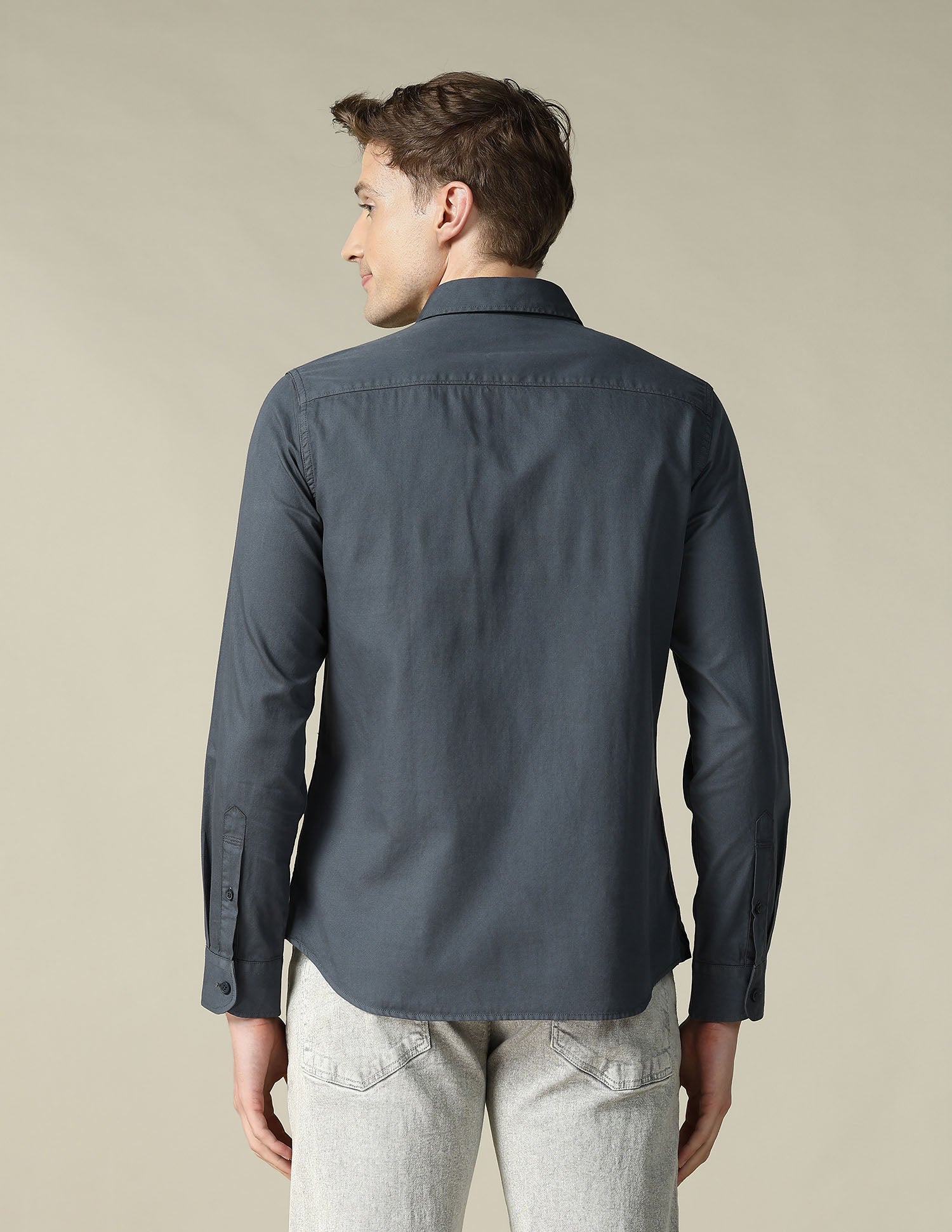 Twill Regular Fit Shirt Grey - U.S. Polo Assn. India | Large