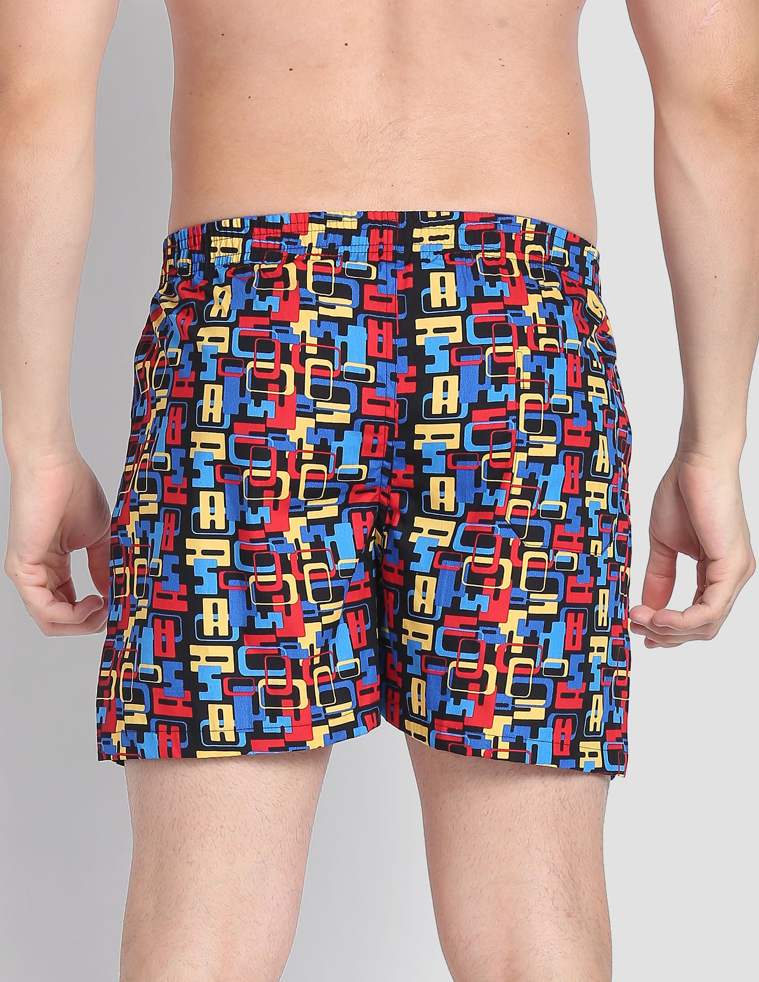 Back Pocket All Over Print IYAC Boxers - Pack Of 1 Black and Blue - U.S. POLO ASSN. | Large