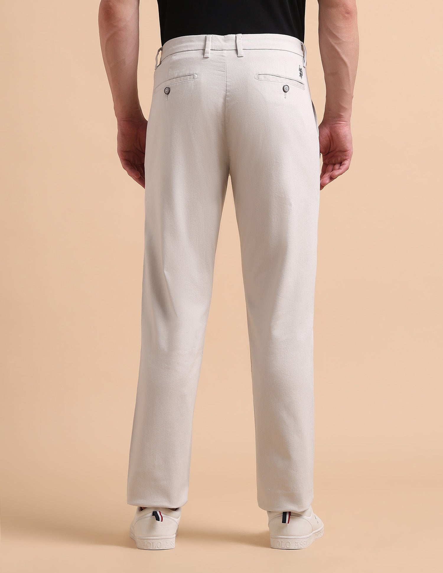 Satin Slim Fit Trousers Light Beige - U.S. POLO ASSN. | Large