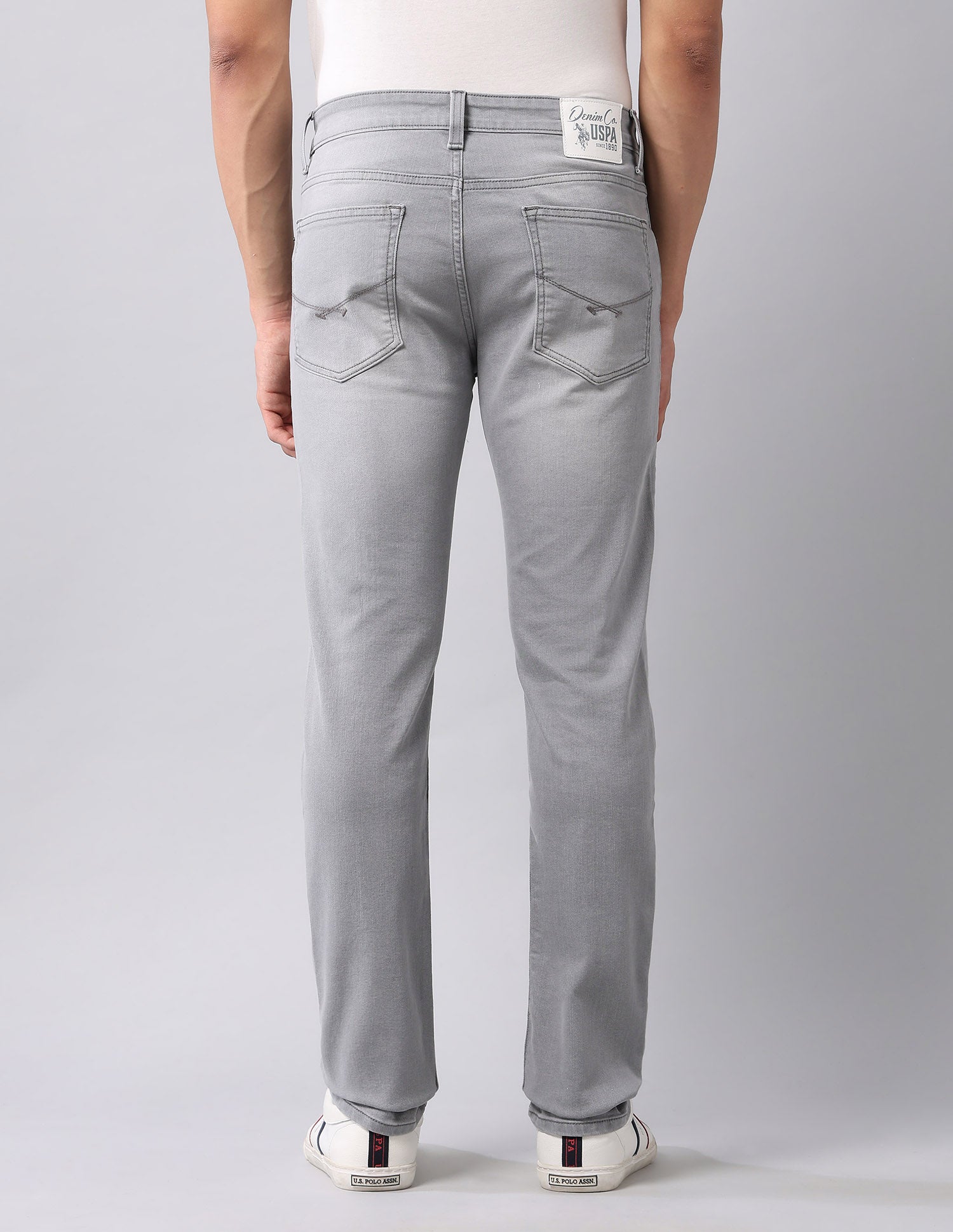 Brandon Slim Tapered Fit Grey Jeans Light Grey - U.S. Polo Assn. India | Large