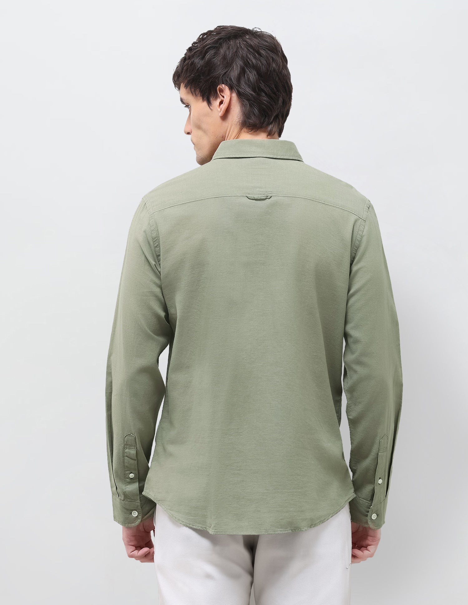 Solid Regular Fit Shirt Light Olive - U.S. Polo Assn. India | Large