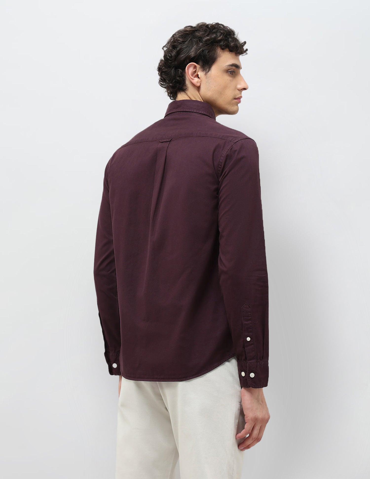 Twill Tailored Fit Shirt Wine - U.S. POLO ASSN. | Large