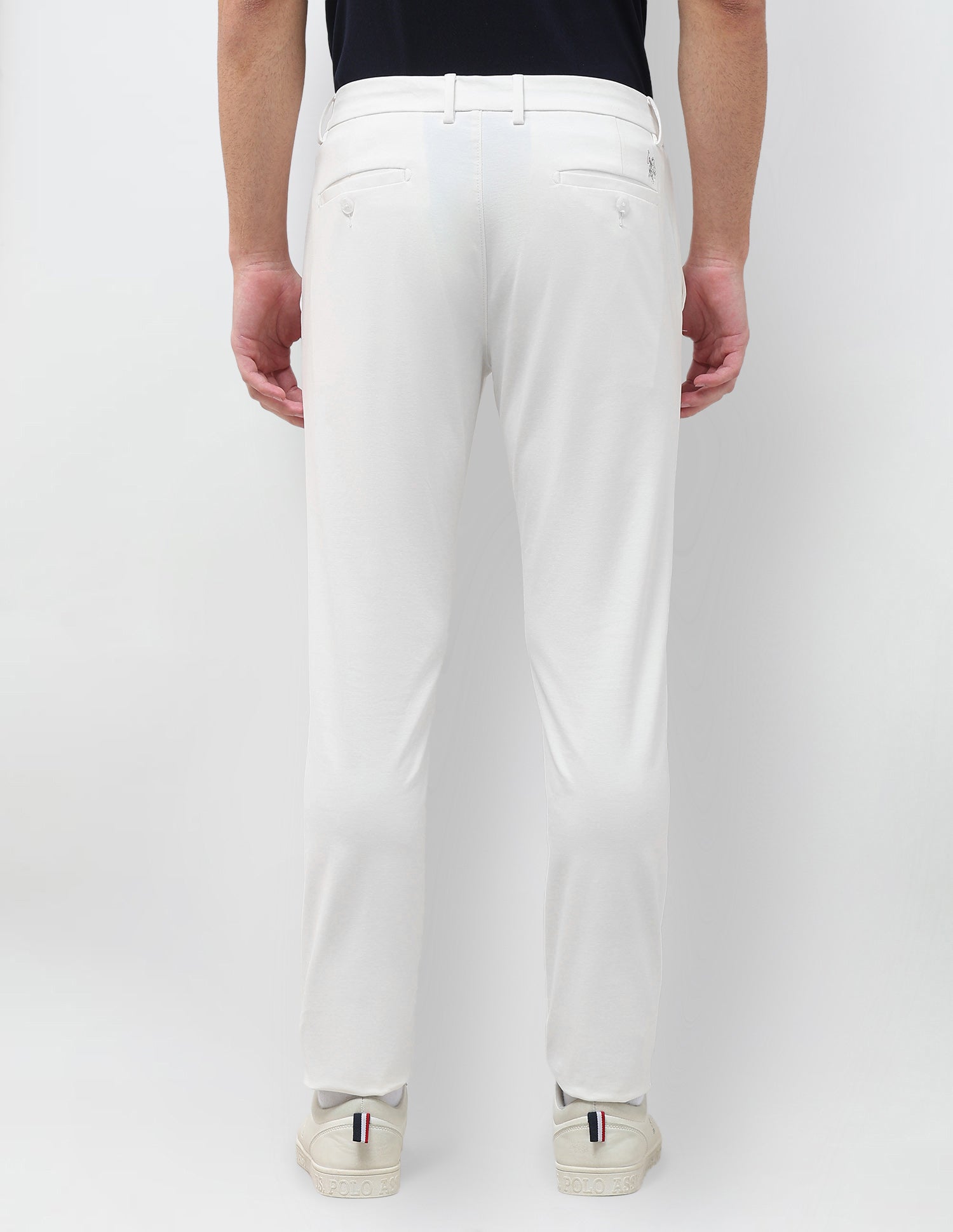 Knitted Austin Slim Fit Trousers White - U.S. Polo Assn. India | Large