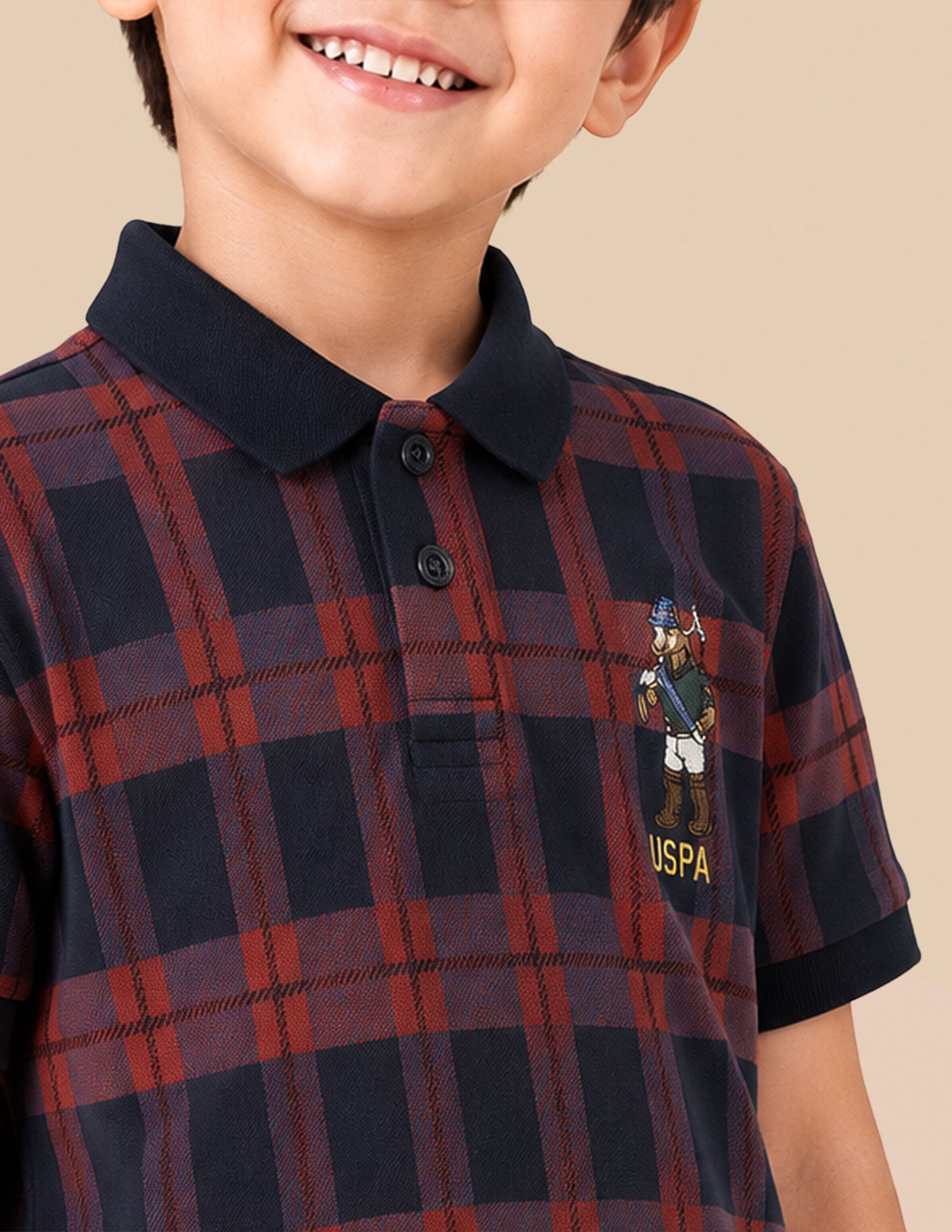 Checked Regular Fit Polo Shirt Red - U.S. Polo Assn. India | Large
