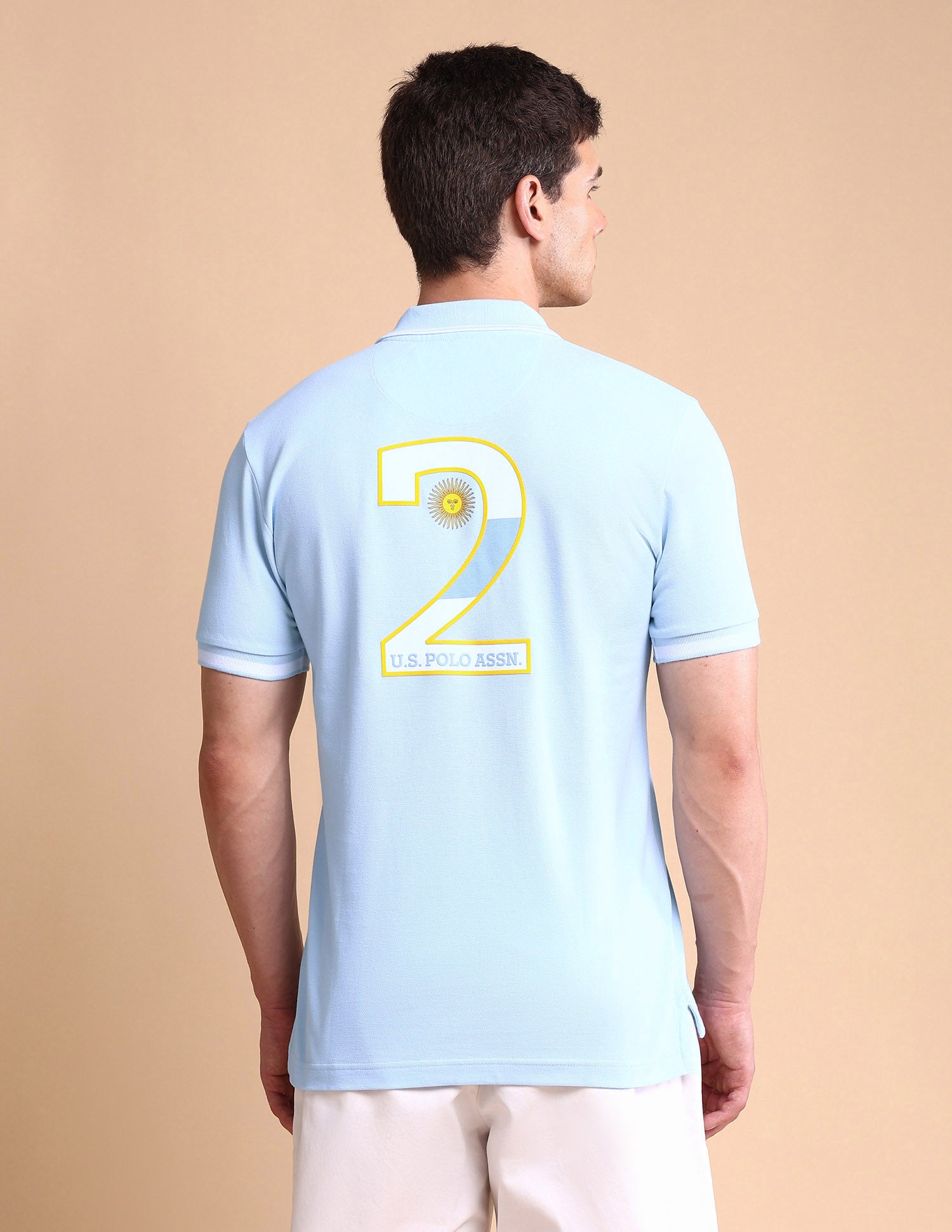 Slim Fit Iconic Number Polo Shirt Light Blue - U.S. POLO ASSN. | Large
