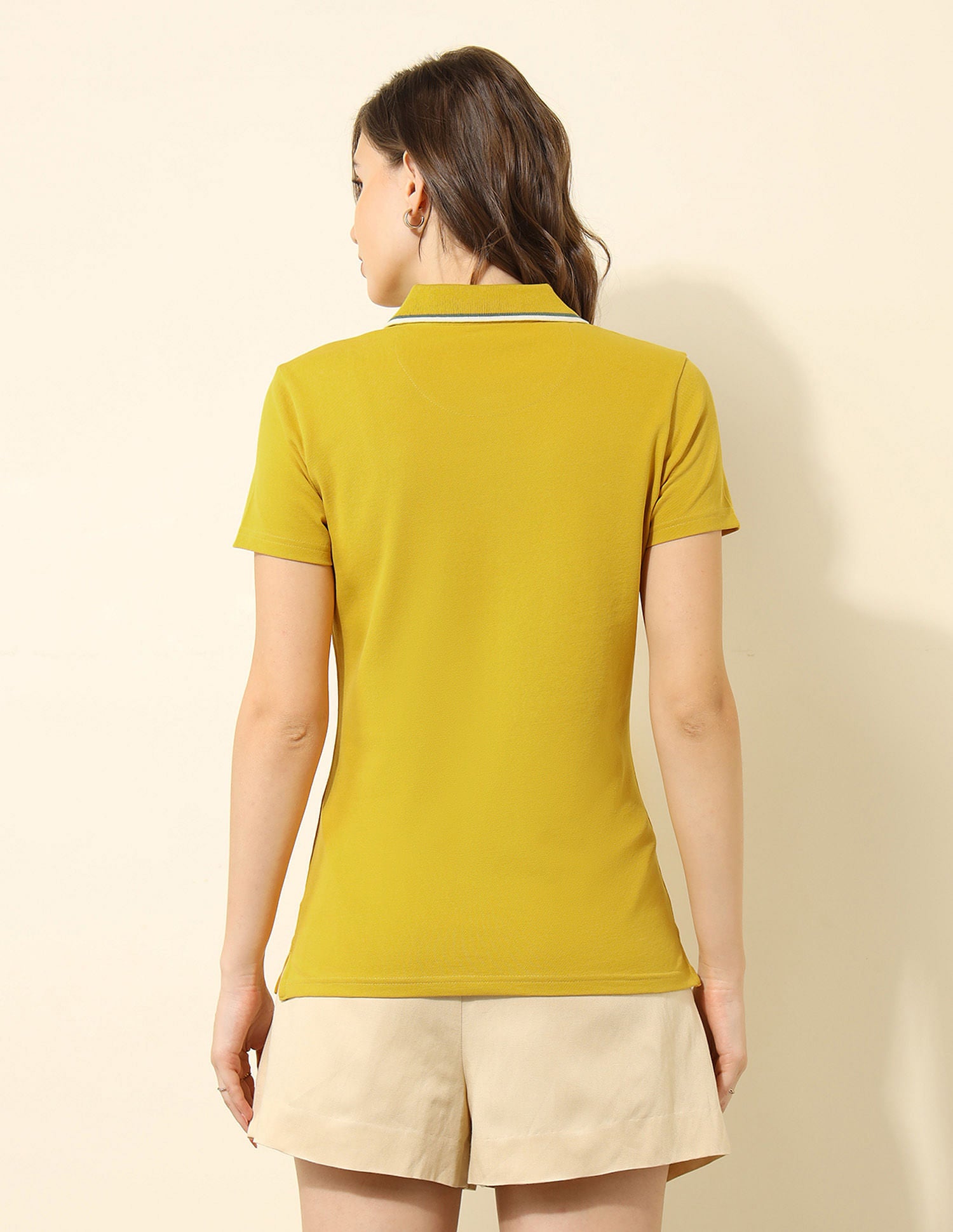Tipped Collar Regular Fit Polo Shirt Mustard - U.S. Polo Assn. India | Large