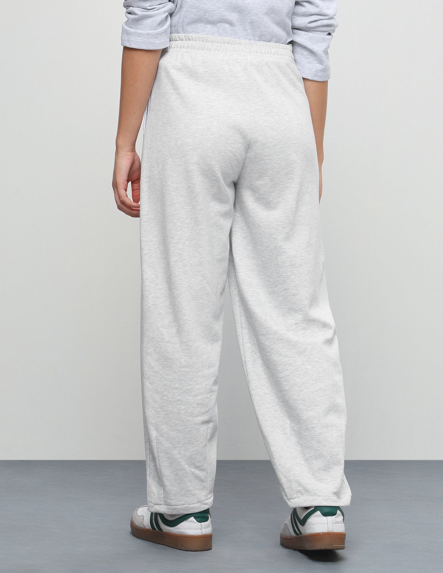 High Rise Barrel Fit Sweatpants Grey Melange - U.S. Polo Assn. India | Large