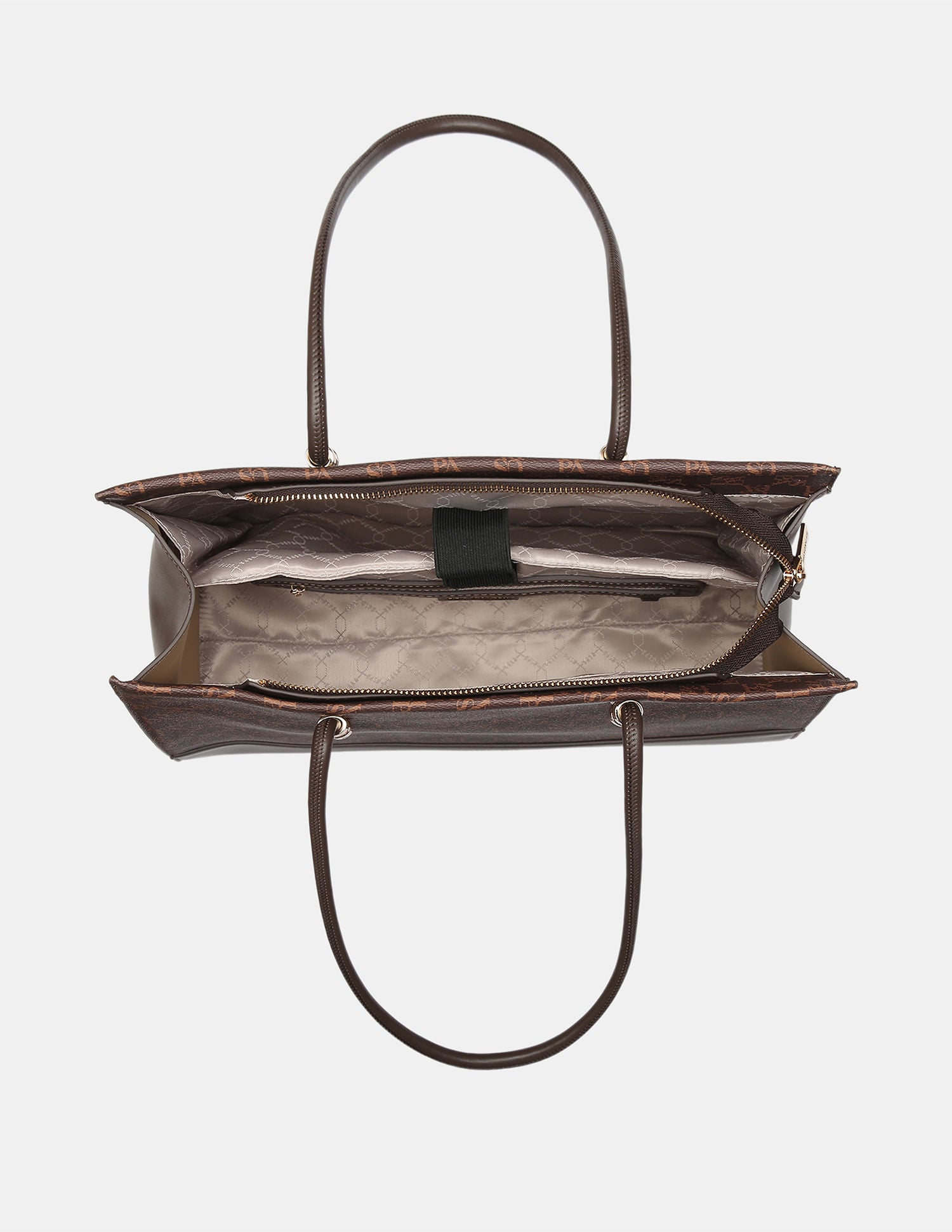 Women  Bella Monogram Tote Bag Brown - U.S. POLO ASSN. | Large