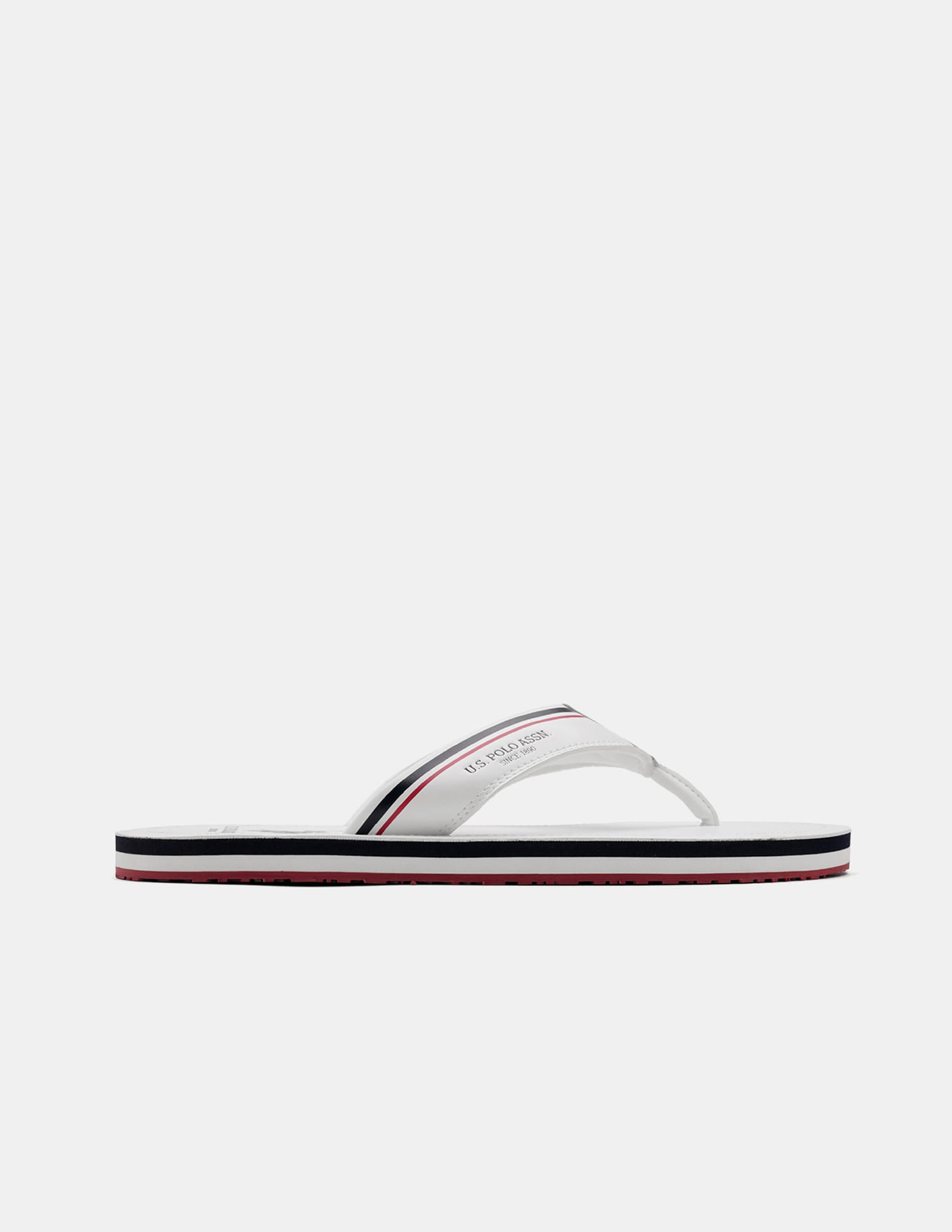 Men Nesta Striped Flip Flops White - U.S. Polo Assn. India | Large